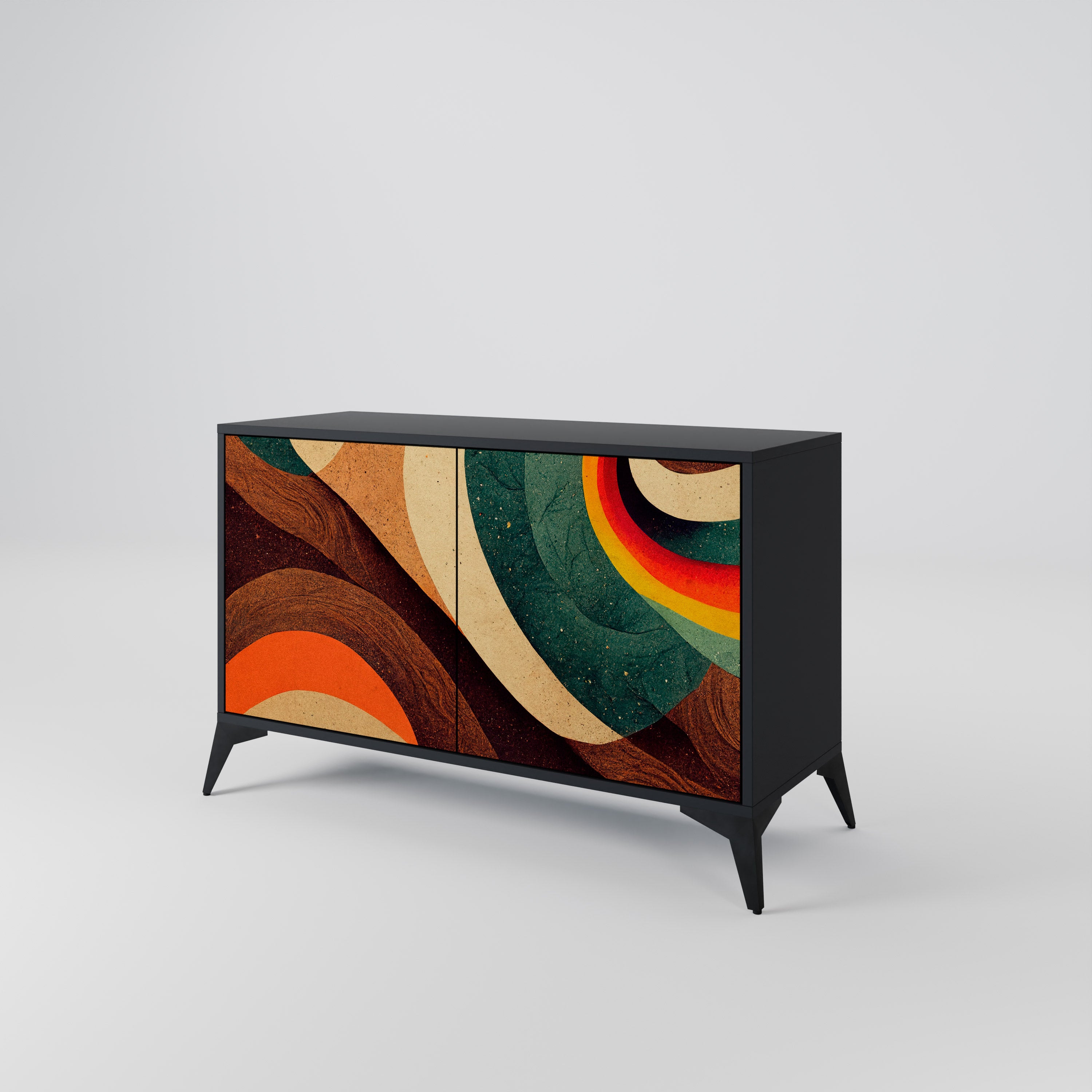 COLORFUL STRANDS 2-Door Sideboard in Black Finish