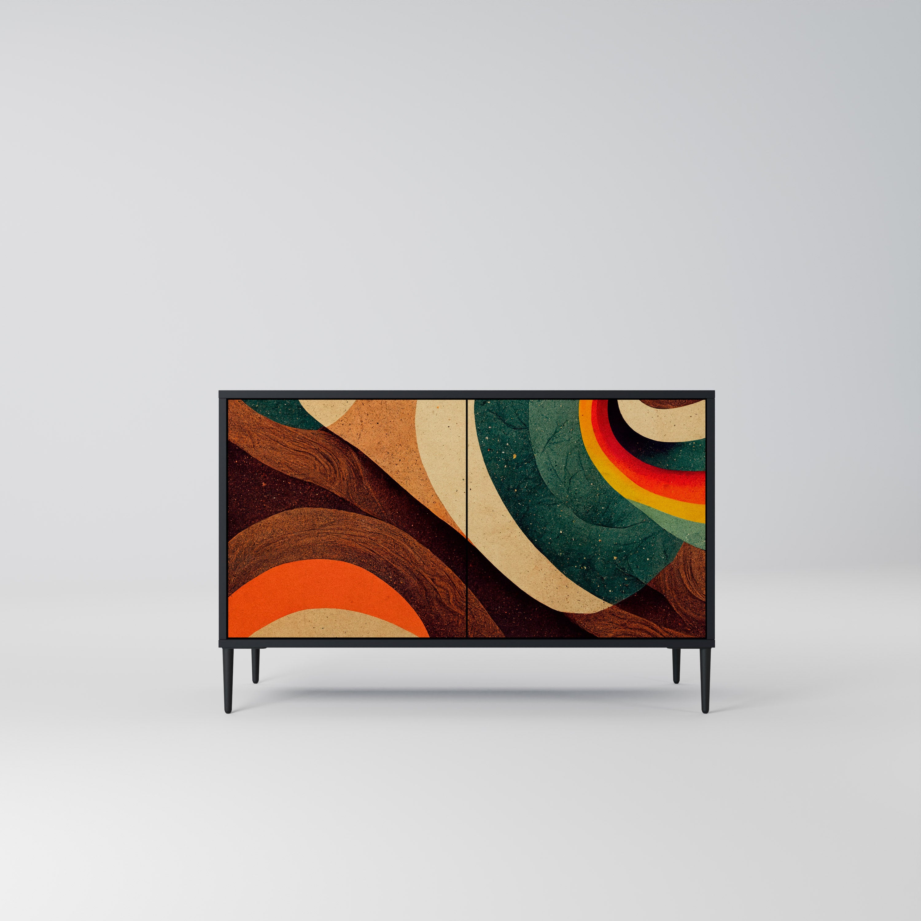 COLORFUL STRANDS 2-Door Sideboard in Black Finish