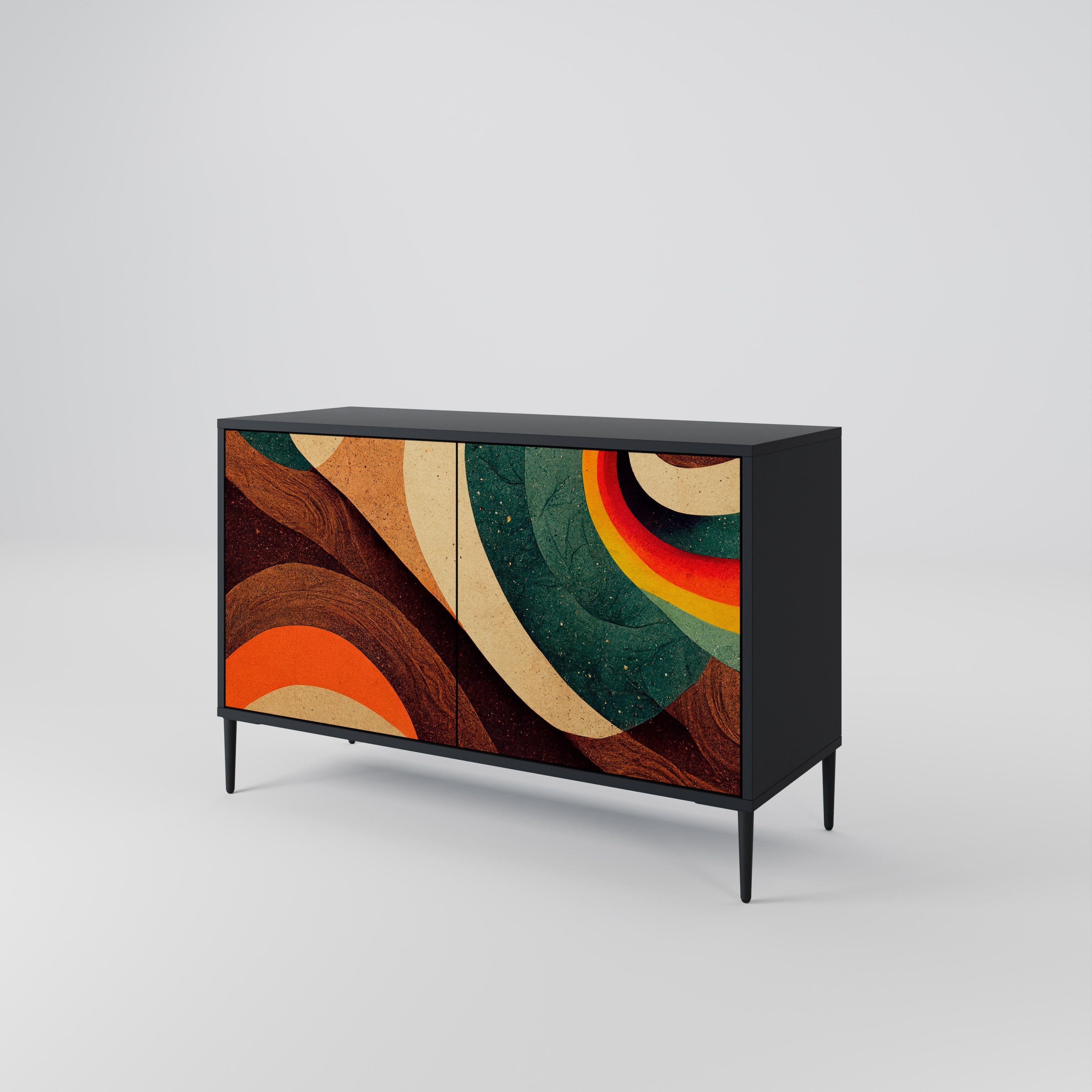 COLORFUL STRANDS 2-Door Sideboard in Black Finish