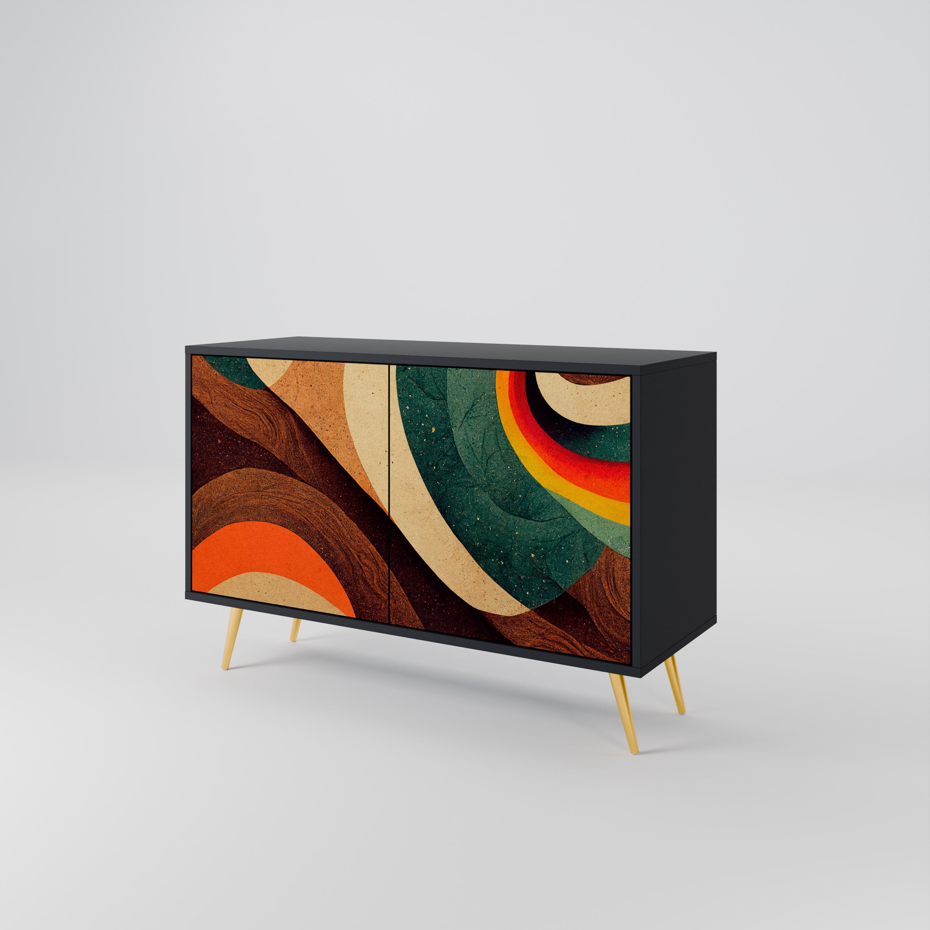 COLORFUL STRANDS 2-Door Sideboard in Black Finish