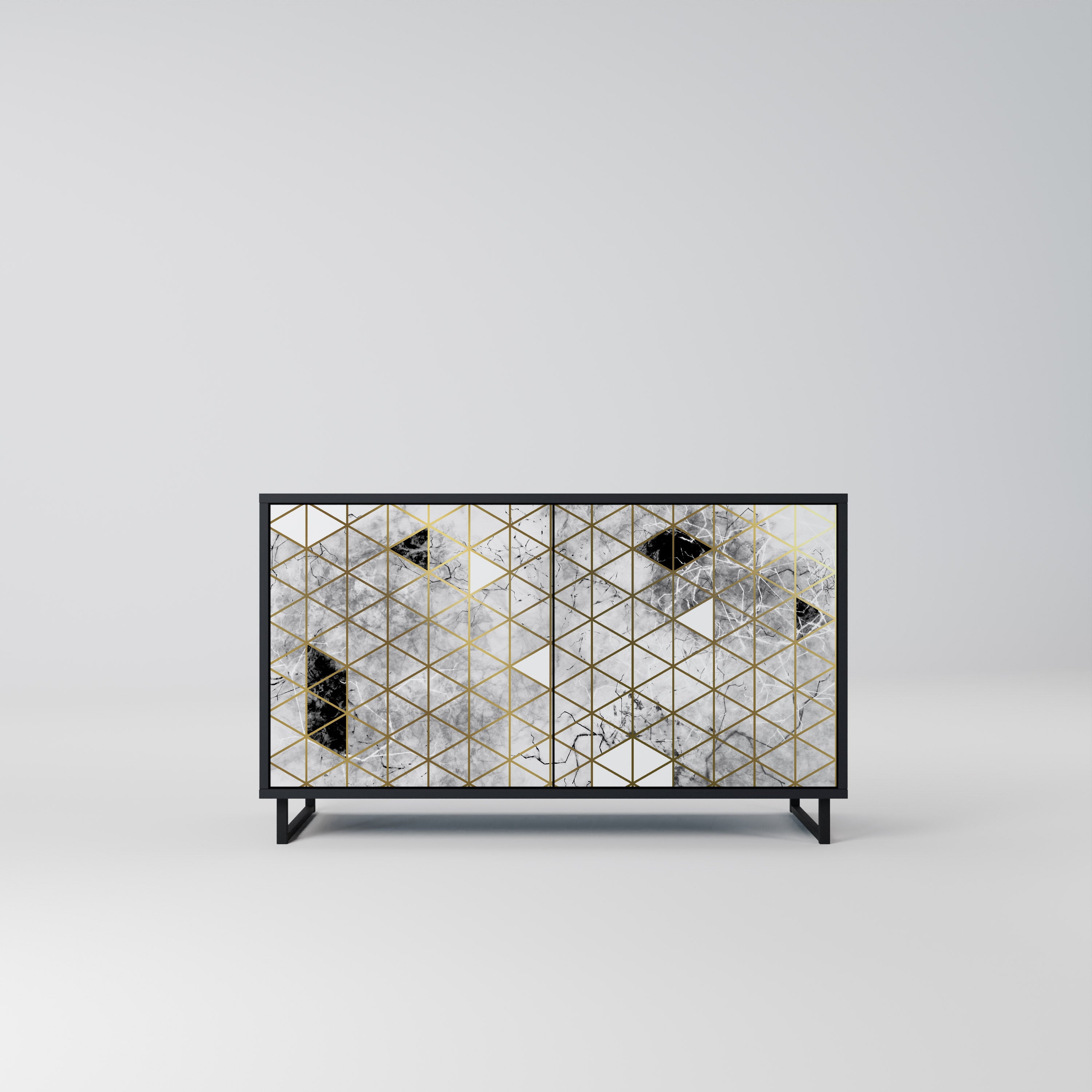 ASHEN ARIA 2-Door Sideboard in Black Finish