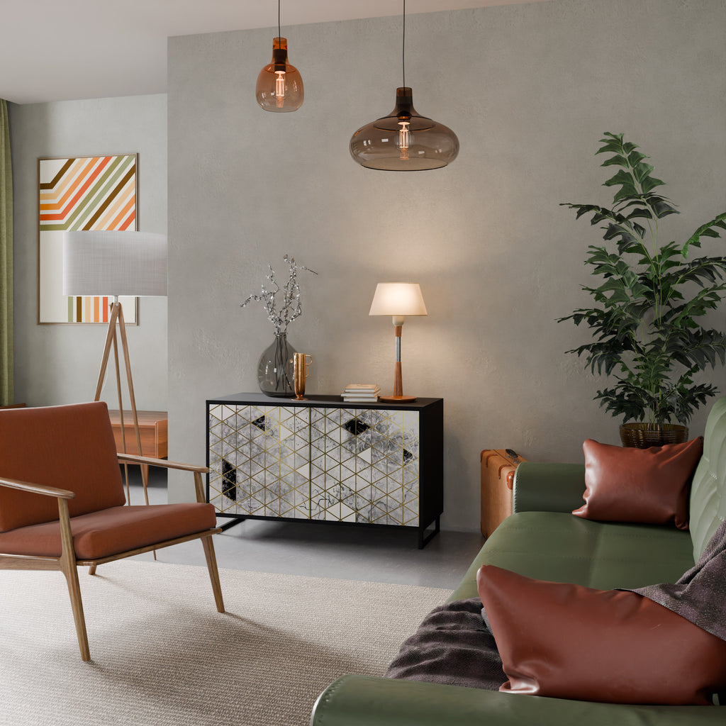 ASHEN ARIA 2-Door Sideboard in Black Finish