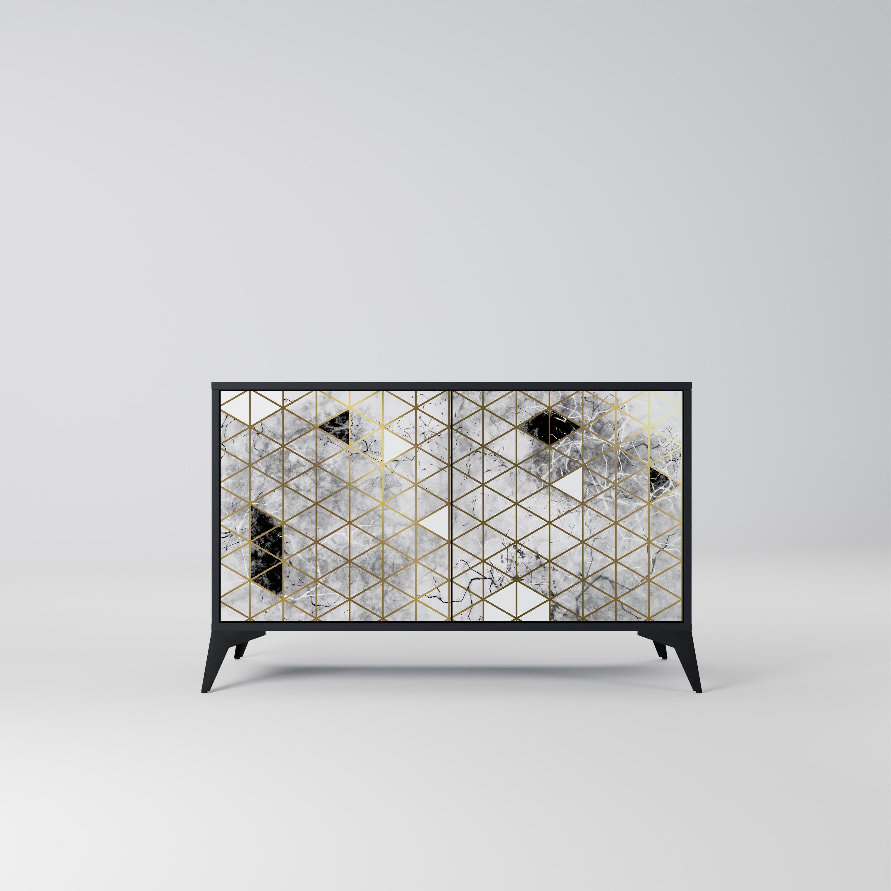 ASHEN ARIA 2-Door Sideboard in Black Finish