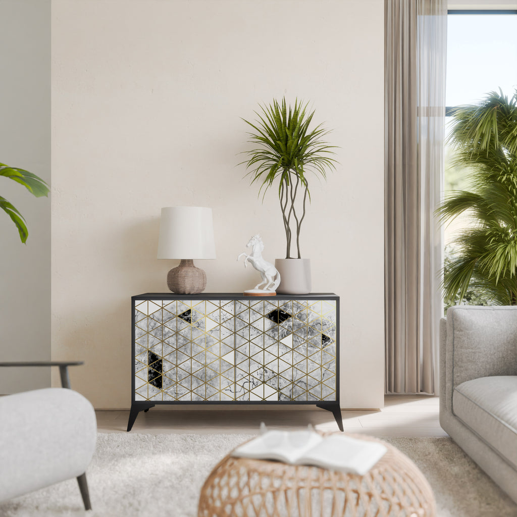 ASHEN ARIA 2-Door Sideboard in Black Finish