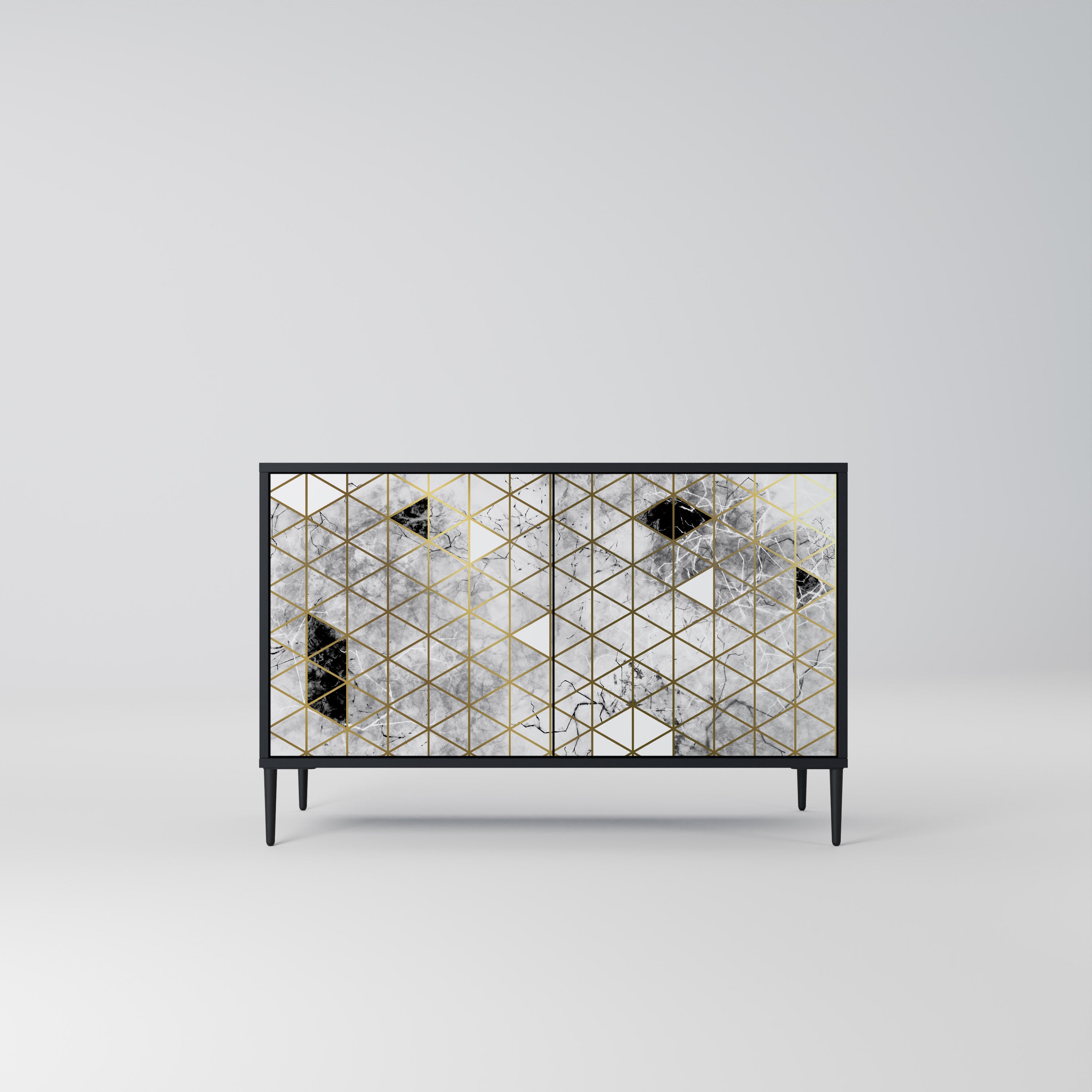 ASHEN ARIA 2-Door Sideboard in Black Finish