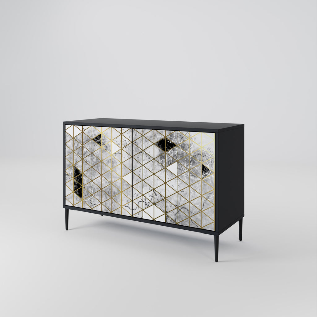 ASHEN ARIA 2-Door Sideboard in Black Finish