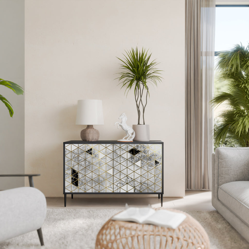 ASHEN ARIA 2-Door Sideboard in Black Finish