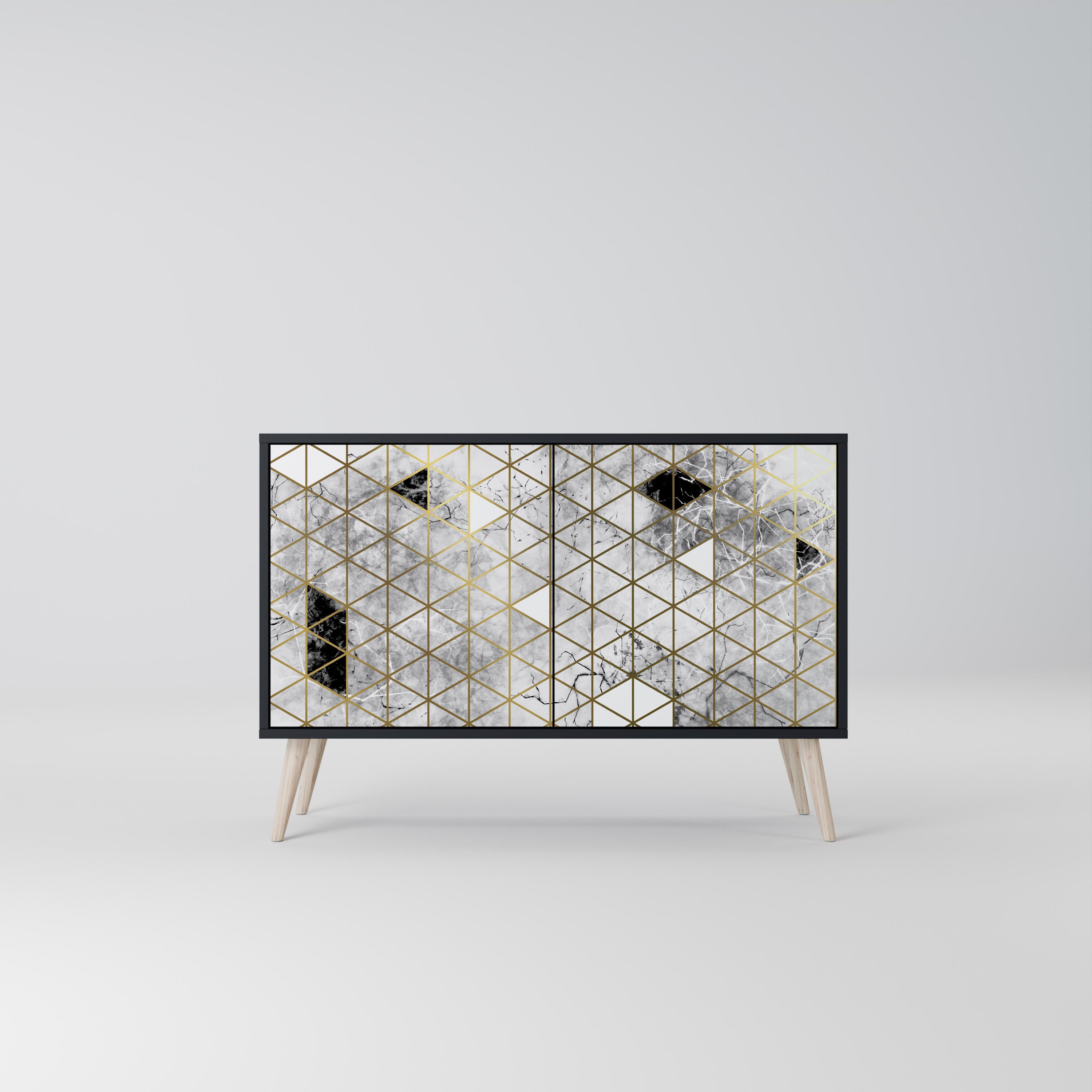 ASHEN ARIA 2-Door Sideboard in Black Finish