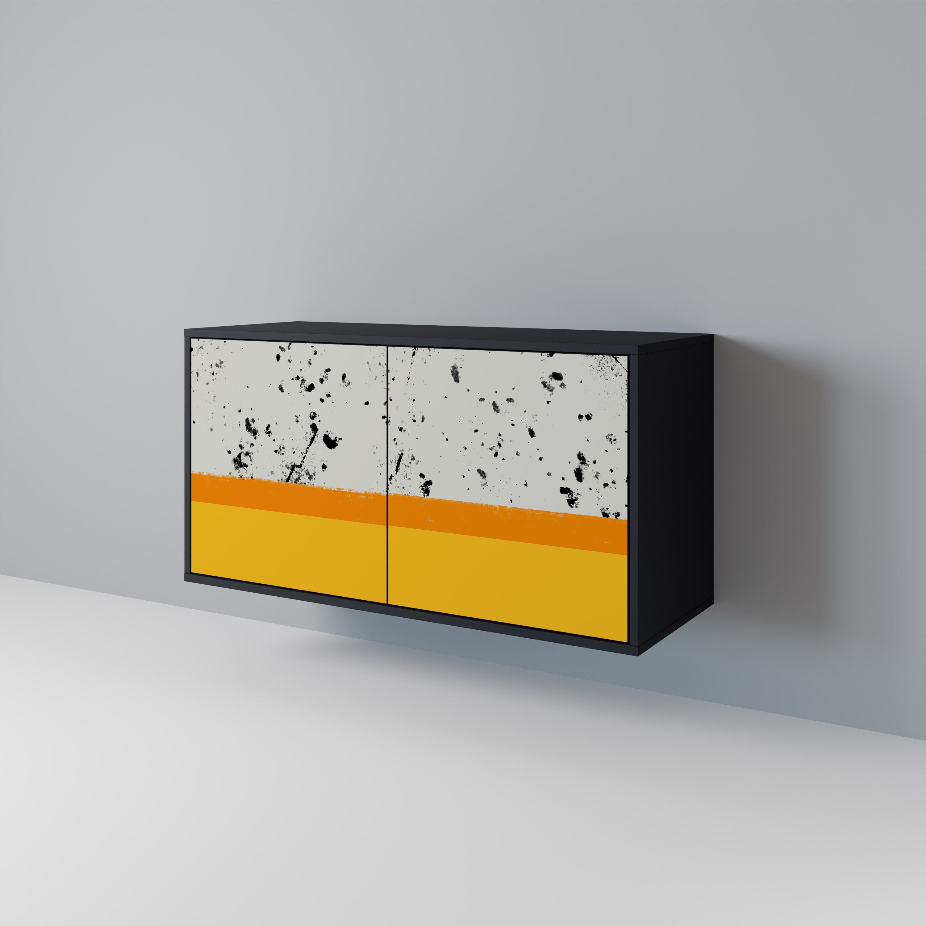 DYED BY ORANGE 2-Door Sideboard in Black Finish