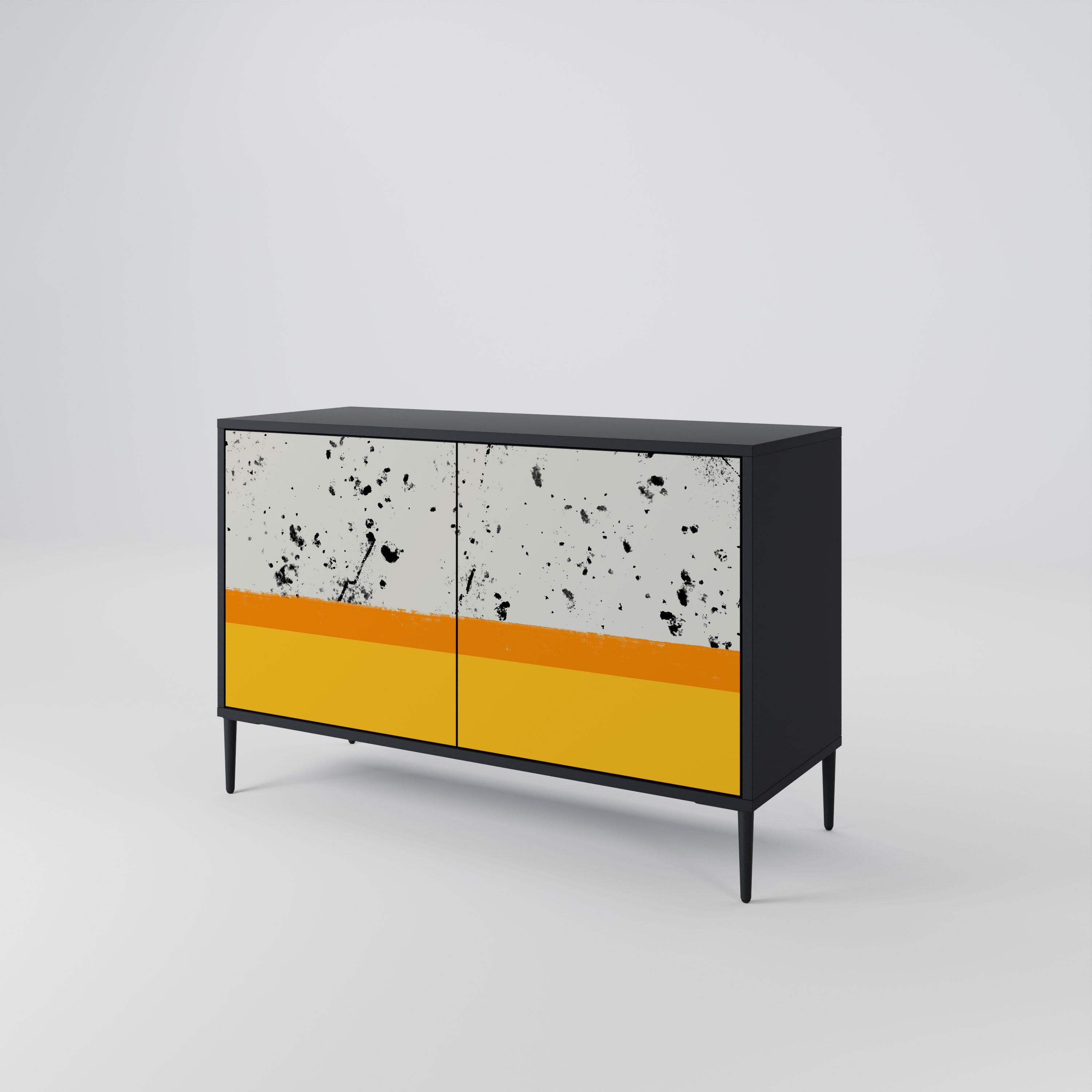 DYED BY ORANGE 2-Door Sideboard in Black Finish
