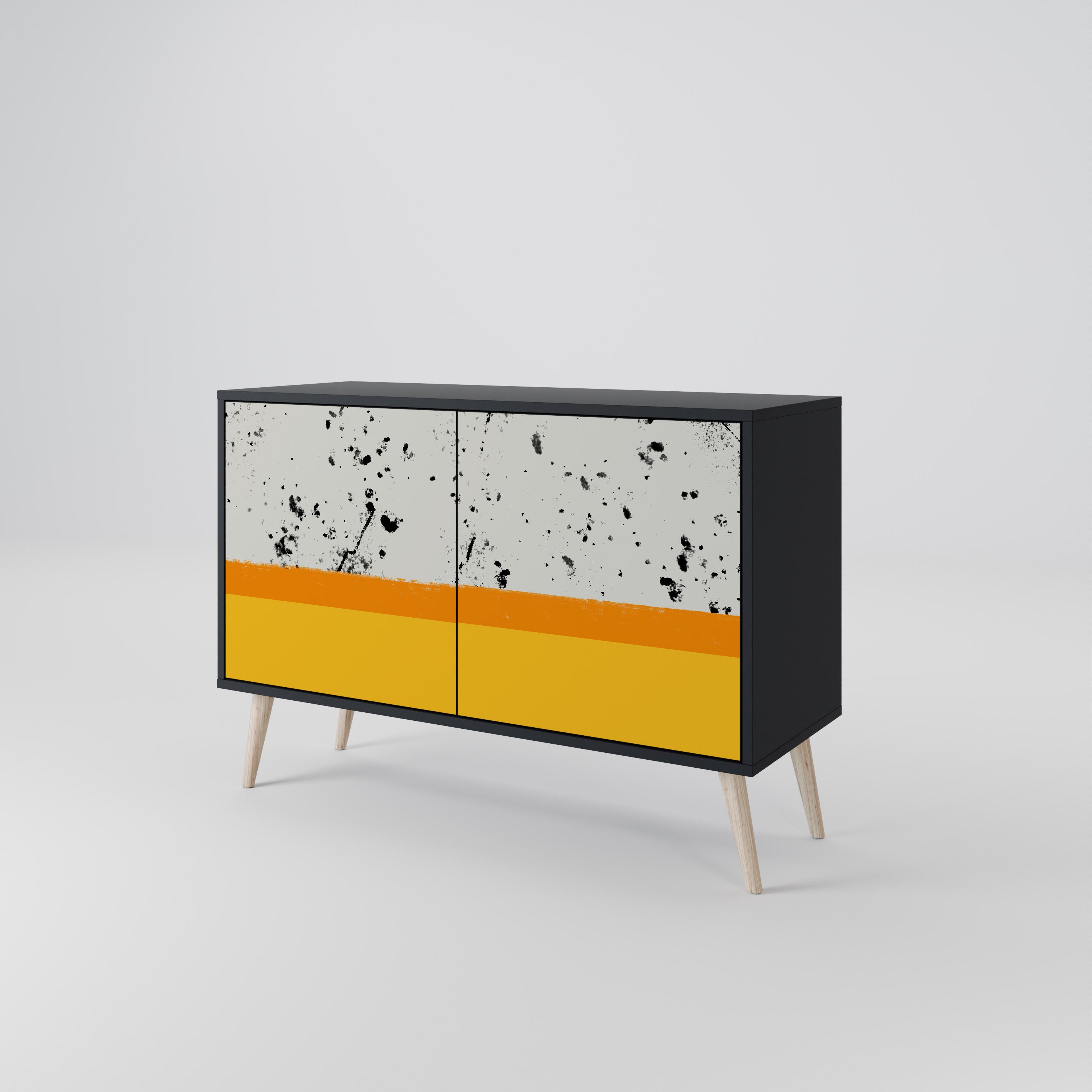 DYED BY ORANGE 2-Door Sideboard in Black Finish