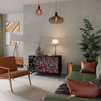 BROKEN LINES Aparador de 2 Puertas en Acabado Negro