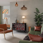 BROKEN LINES Aparador de 2 Puertas en Acabado Negro