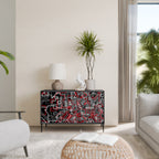 BROKEN LINES Aparador de 2 Puertas en Acabado Negro