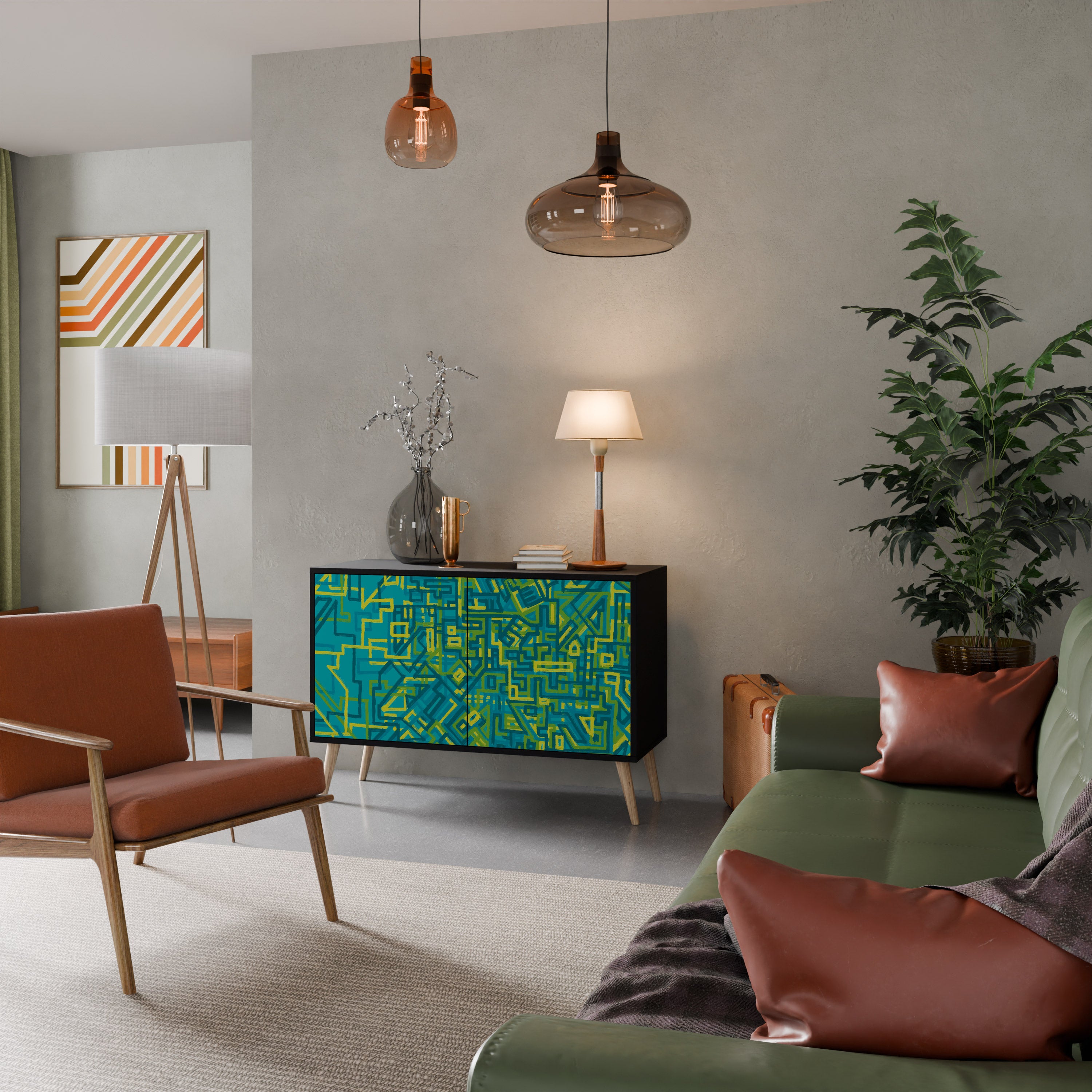 NOSTALGIC MEMORIES 2-Door Sideboard in Black Finish