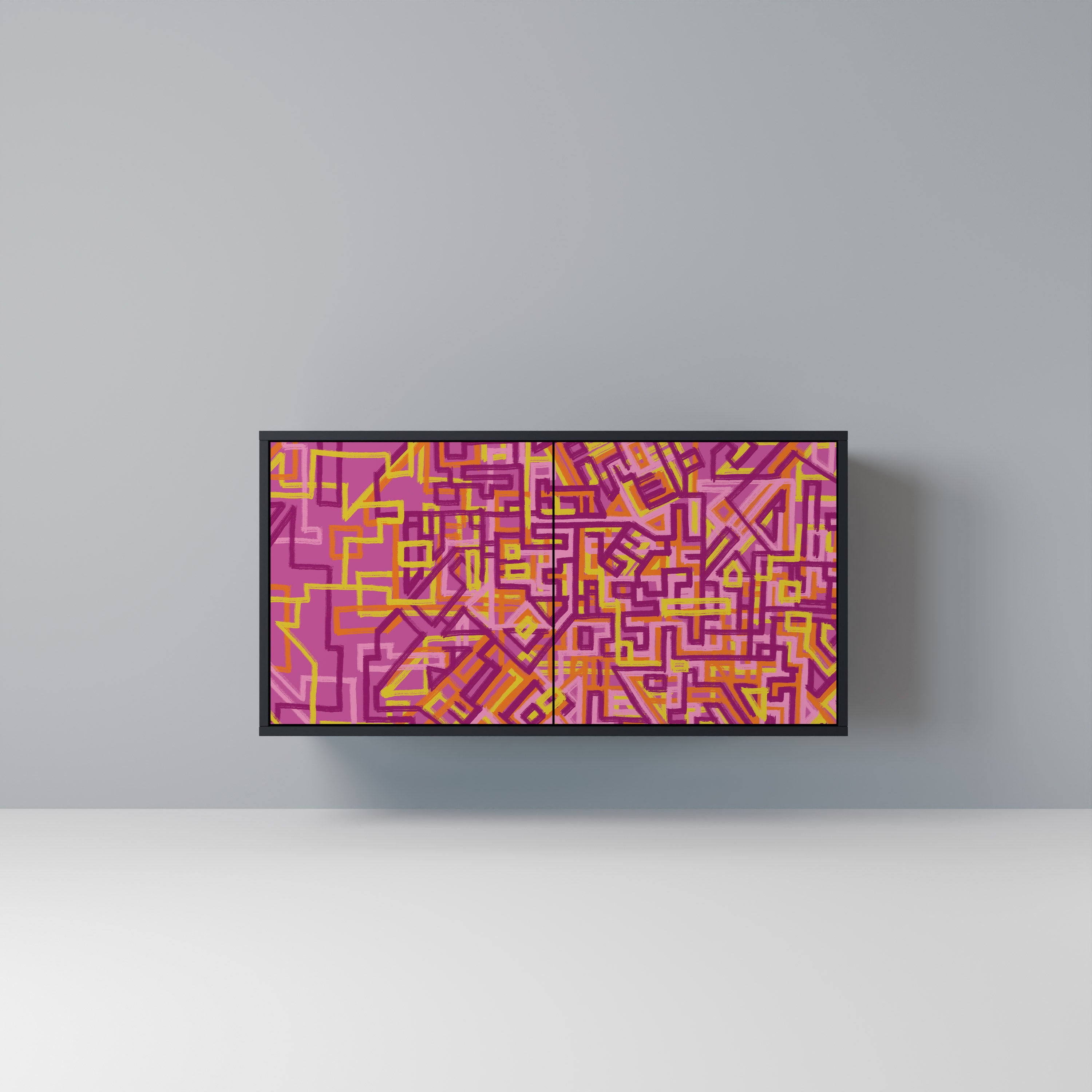 LOVELY MEMORIES 2-Door Sideboard in Black Finish