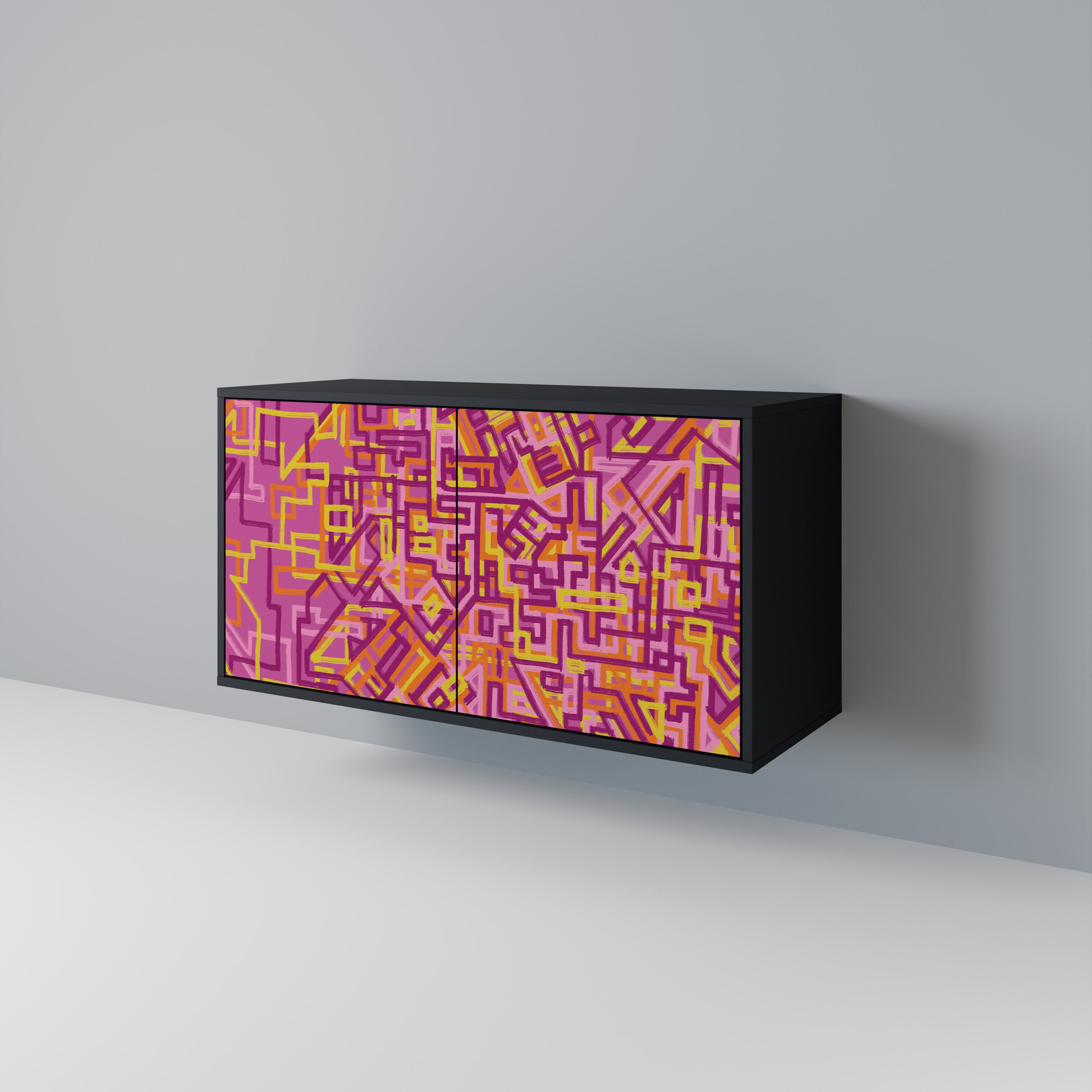 LOVELY MEMORIES 2-Door Sideboard in Black Finish