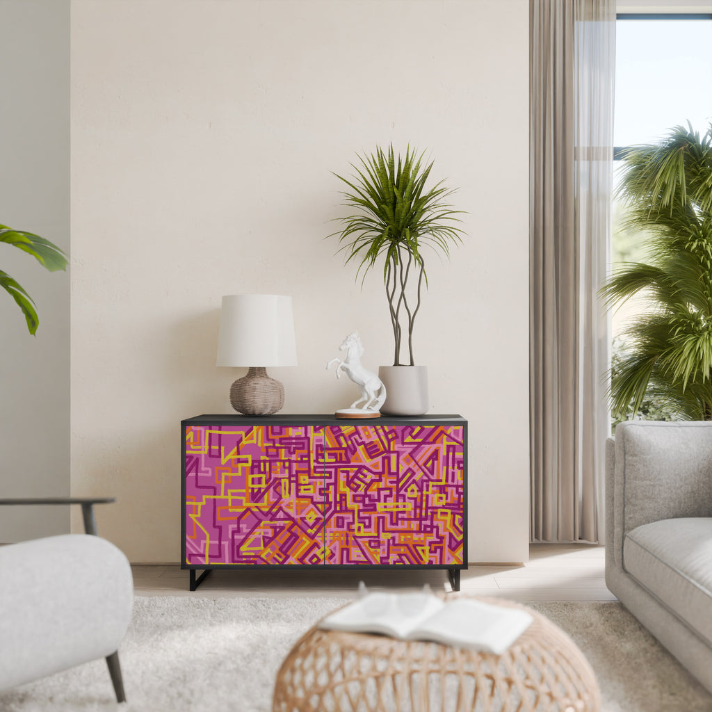 LOVELY MEMORIES 2-Door Sideboard in Black Finish