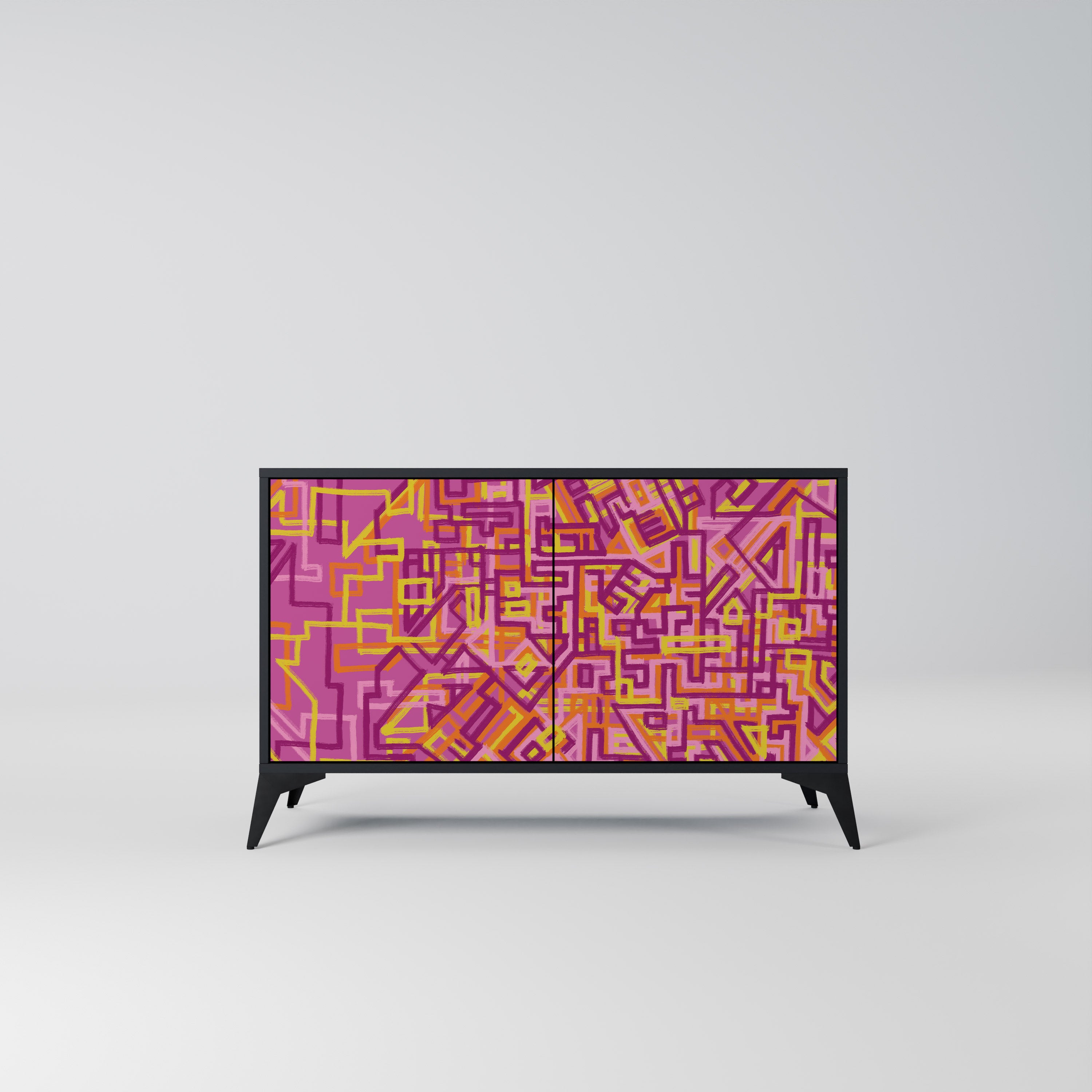 LOVELY MEMORIES 2-Door Sideboard in Black Finish