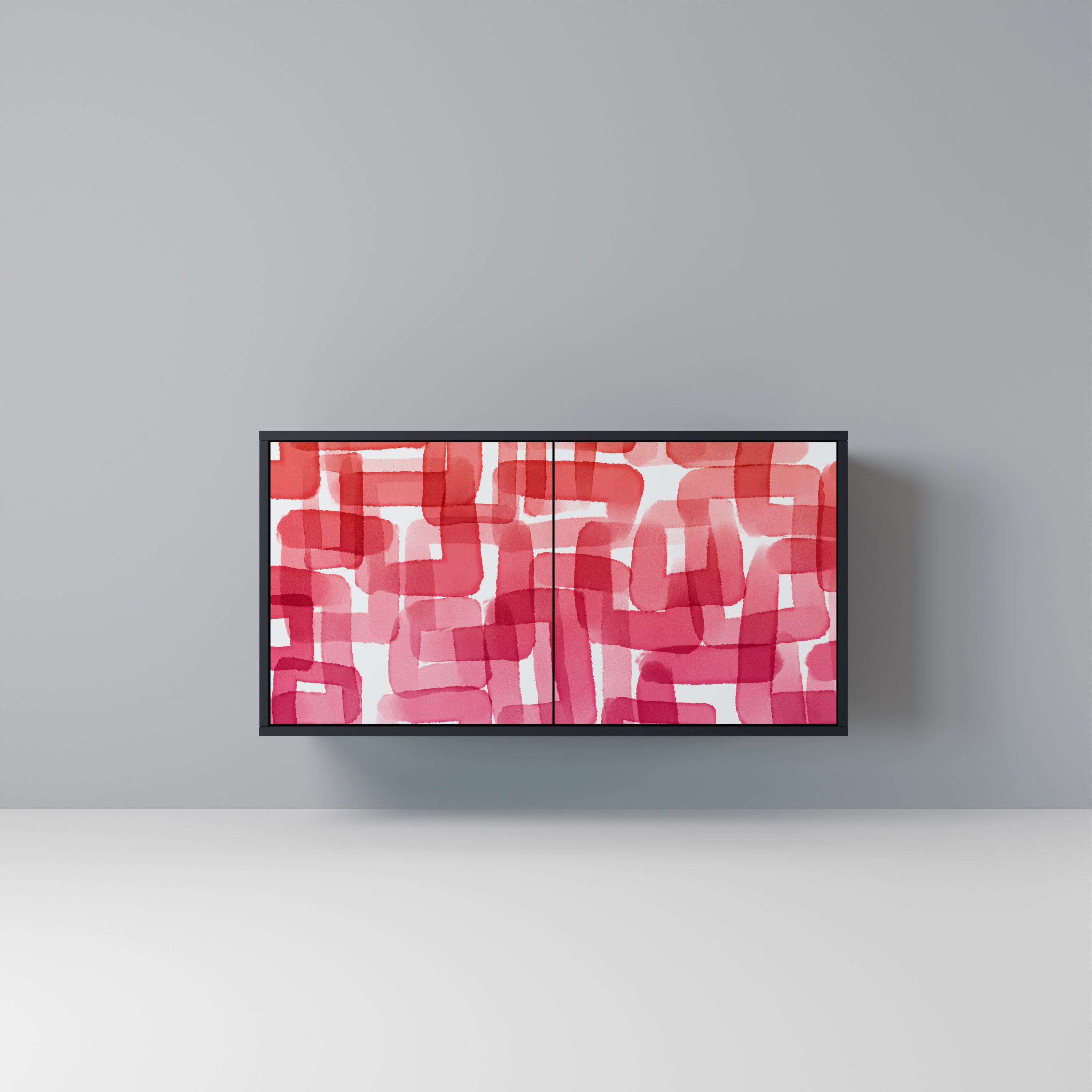 KALEIDOSCOPIC CUBISM 2-Door Sideboard in Black Finish