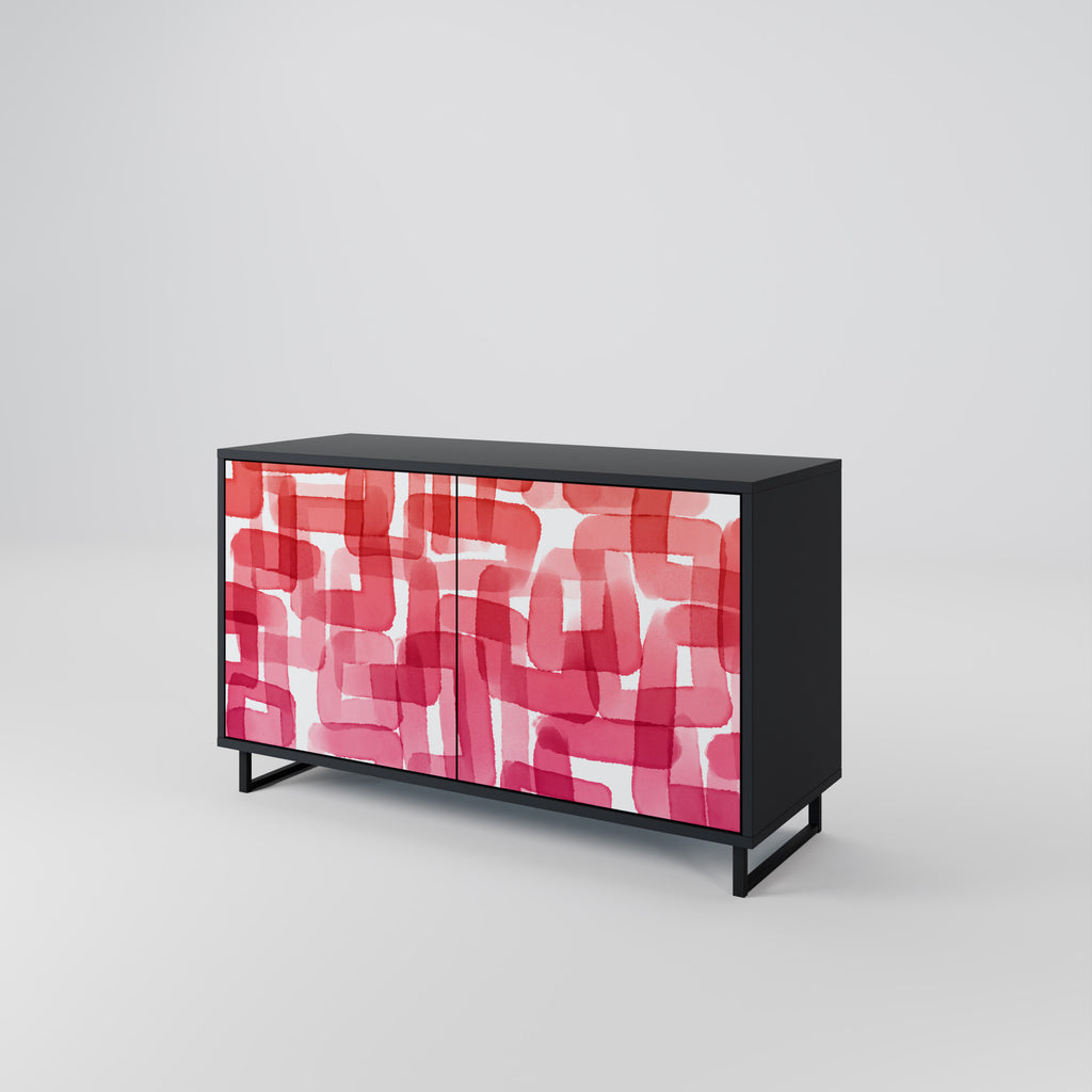 KALEIDOSCOPIC CUBISM 2-Door Sideboard in Black Finish