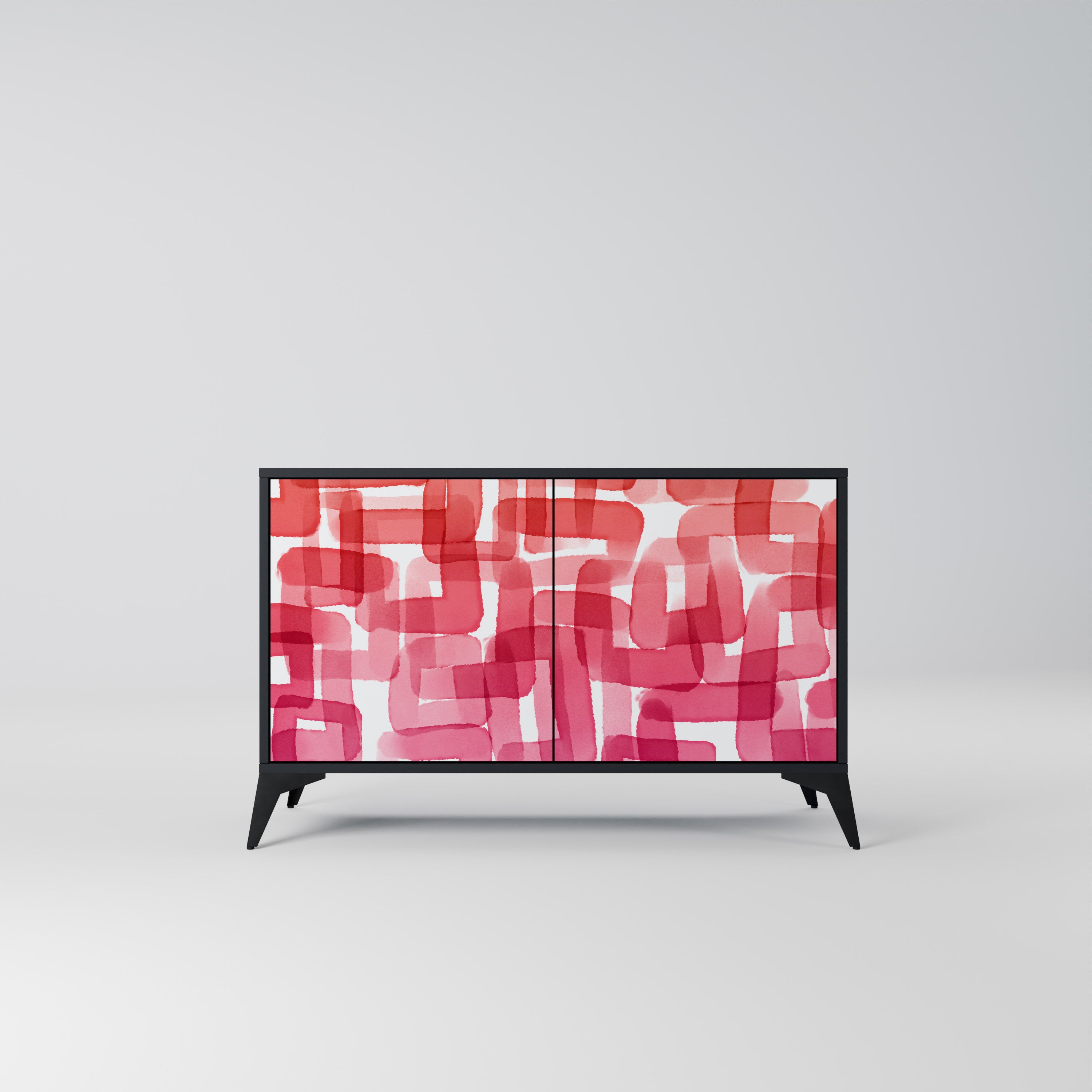 KALEIDOSCOPIC CUBISM 2-Door Sideboard in Black Finish