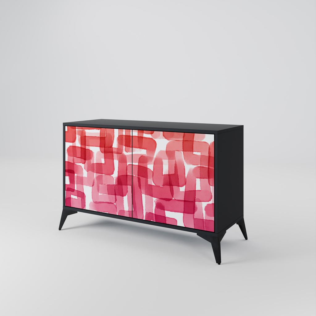 KALEIDOSCOPIC CUBISM 2-Door Sideboard in Black Finish