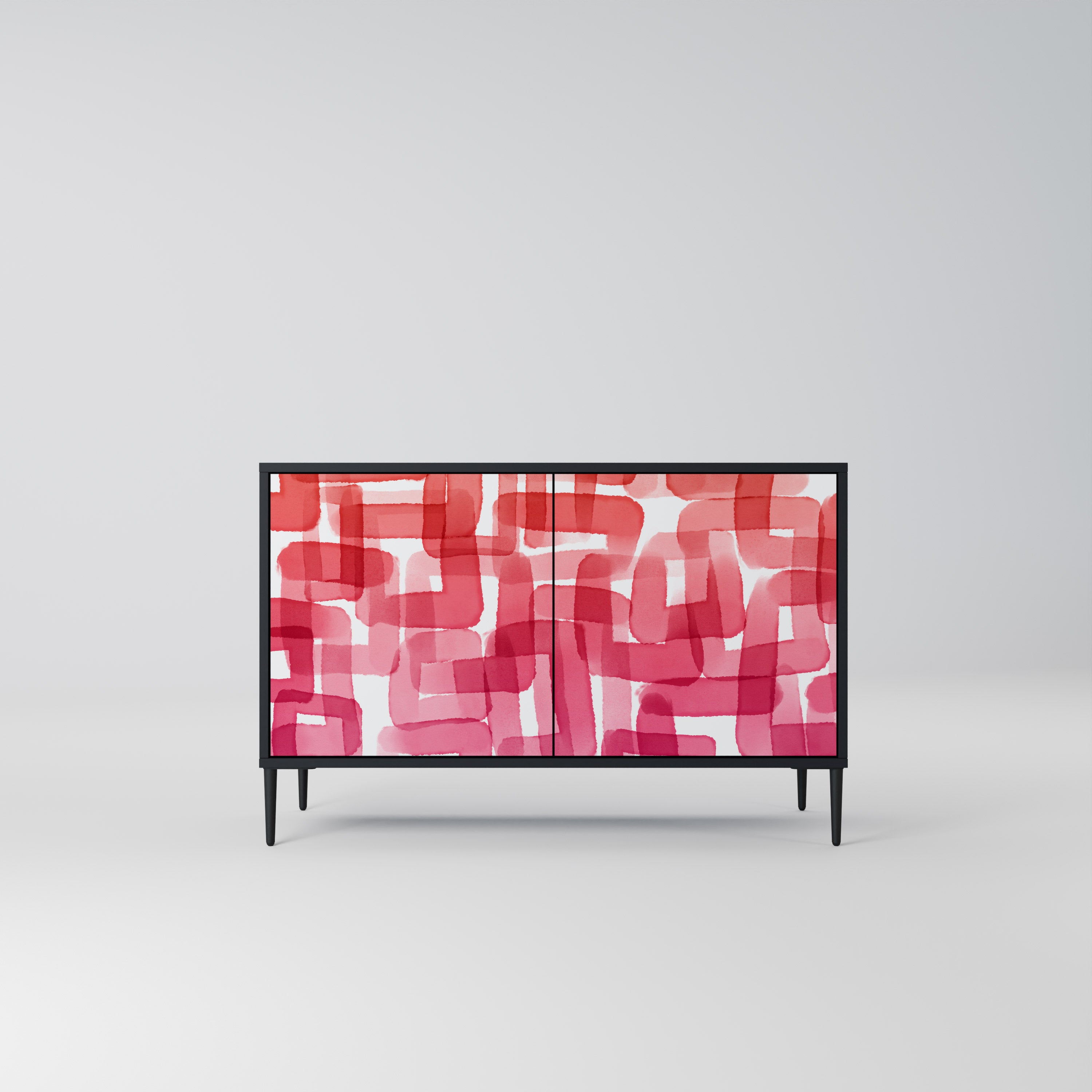 KALEIDOSCOPIC CUBISM 2-Door Sideboard in Black Finish