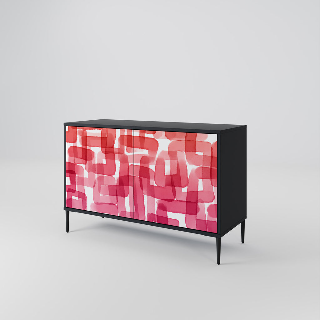 KALEIDOSCOPIC CUBISM 2-Door Sideboard in Black Finish
