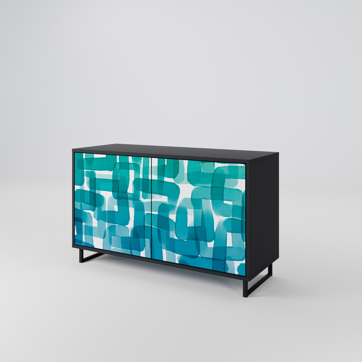 TURQUOISE RECTANGLES Aparador de 2 Puertas