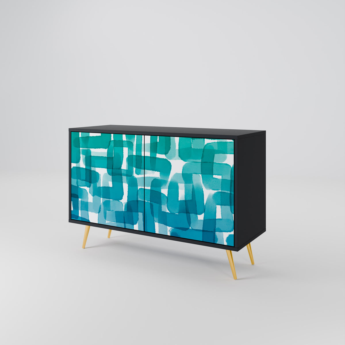 TURQUOISE RECTANGLES Aparador de 2 Puertas