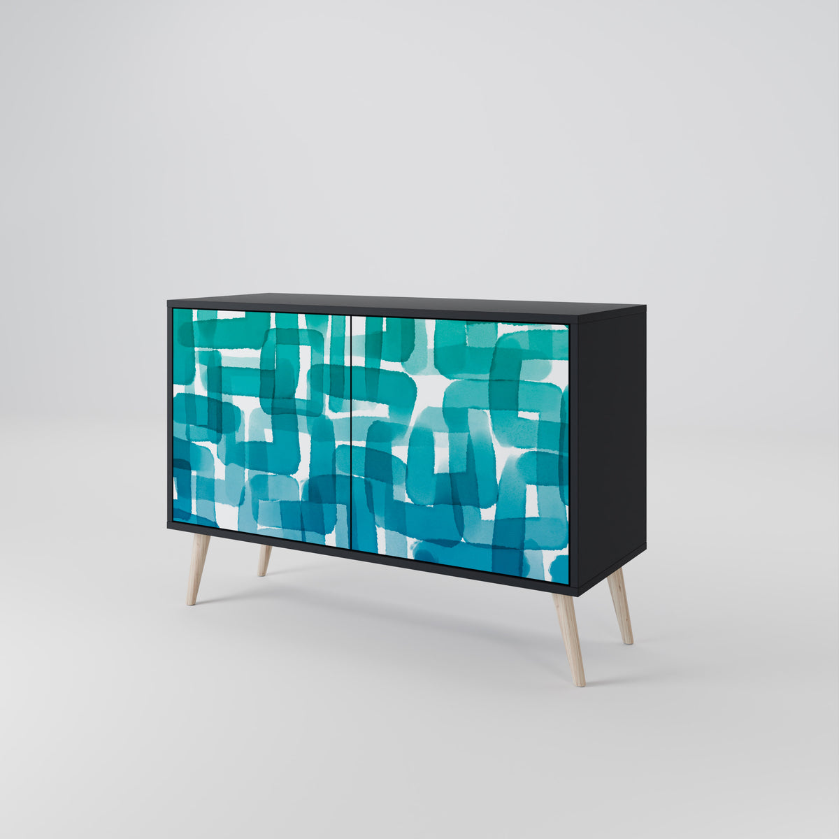 TURQUOISE RECTANGLES Aparador de 2 Puertas