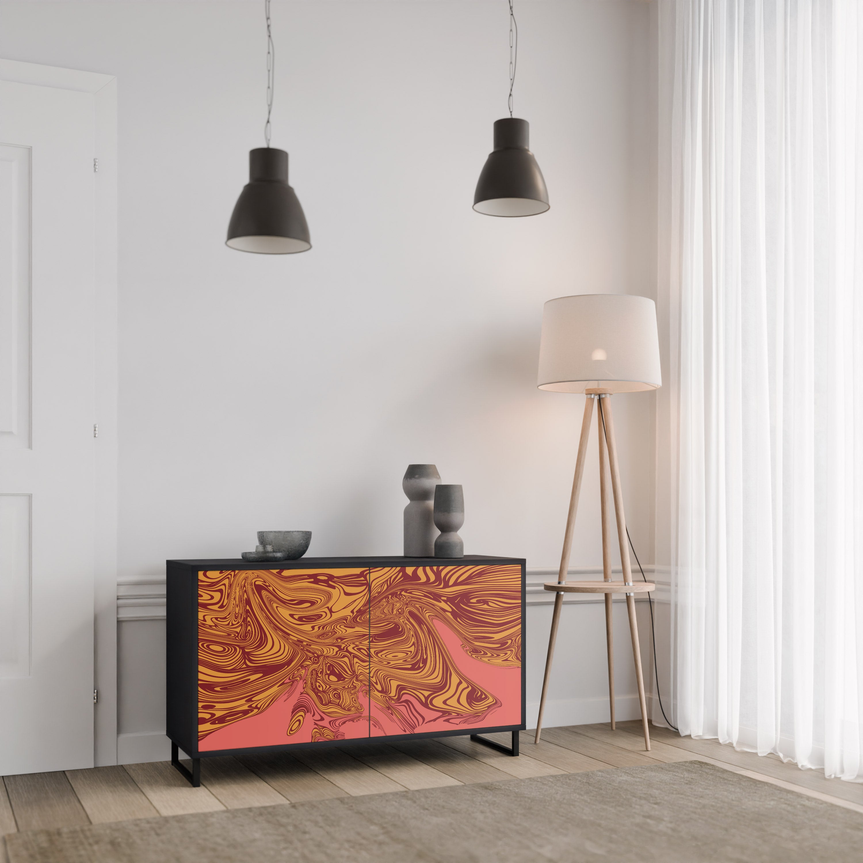 FLOATING THOUGHTS 2-Door Sideboard in Black Finish