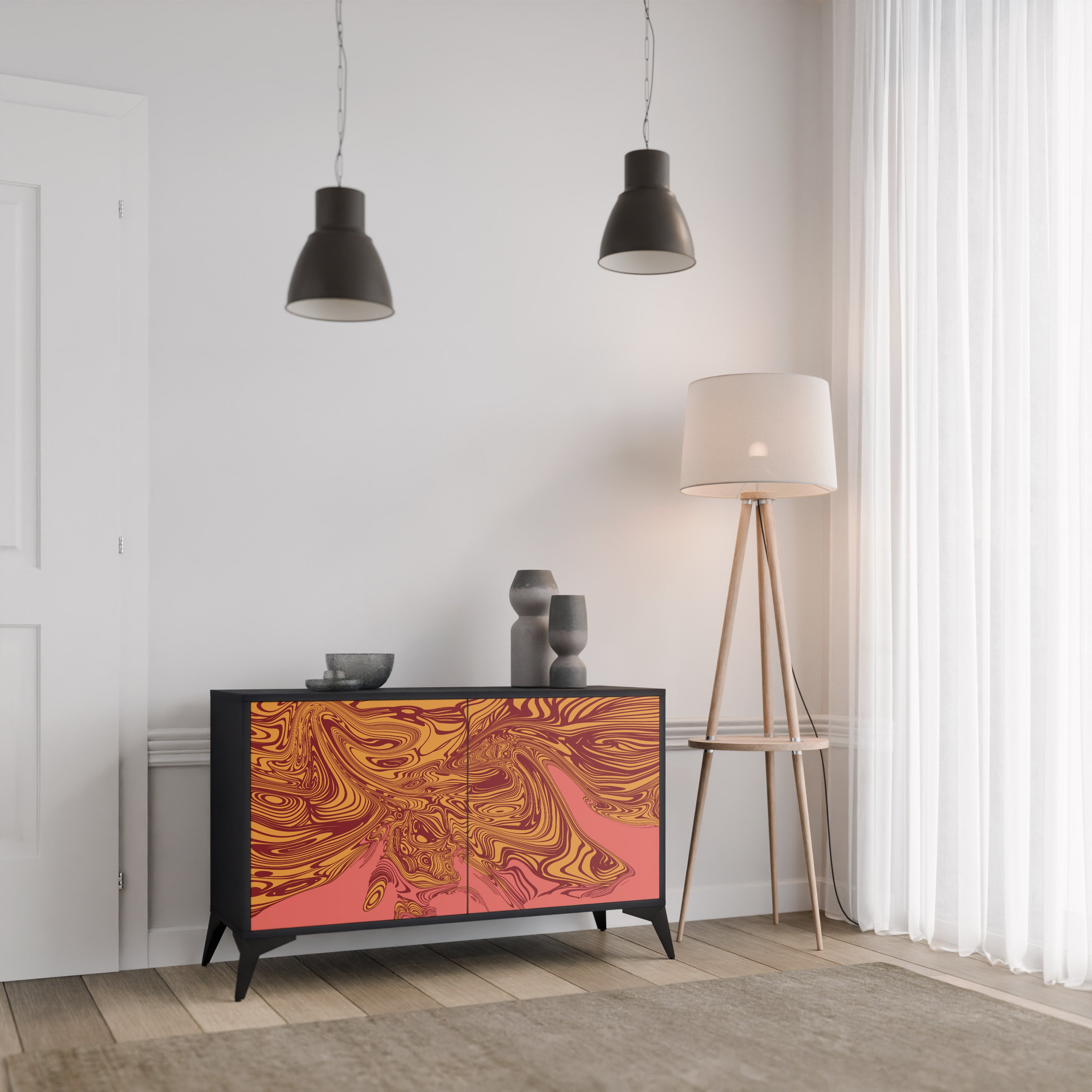 FLOATING THOUGHTS 2-Door Sideboard in Black Finish
