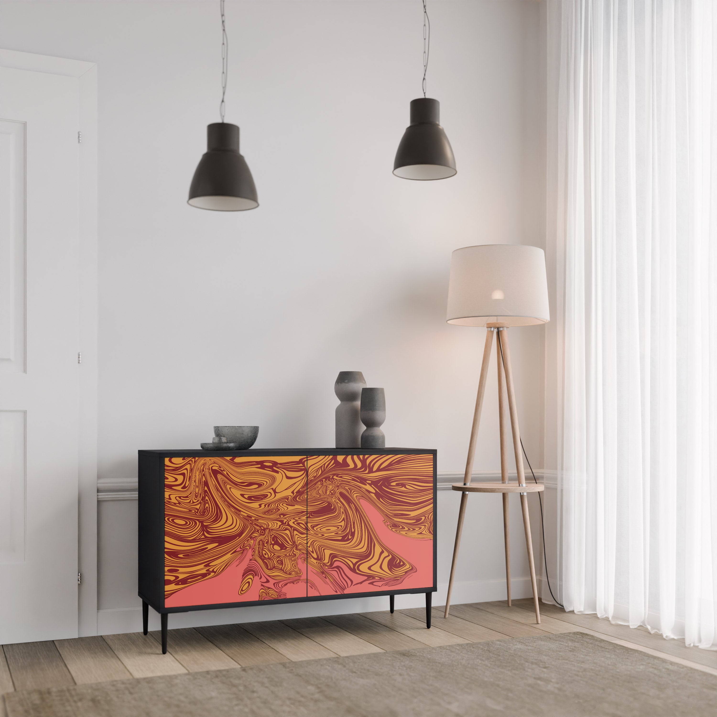 FLOATING THOUGHTS 2-Door Sideboard in Black Finish