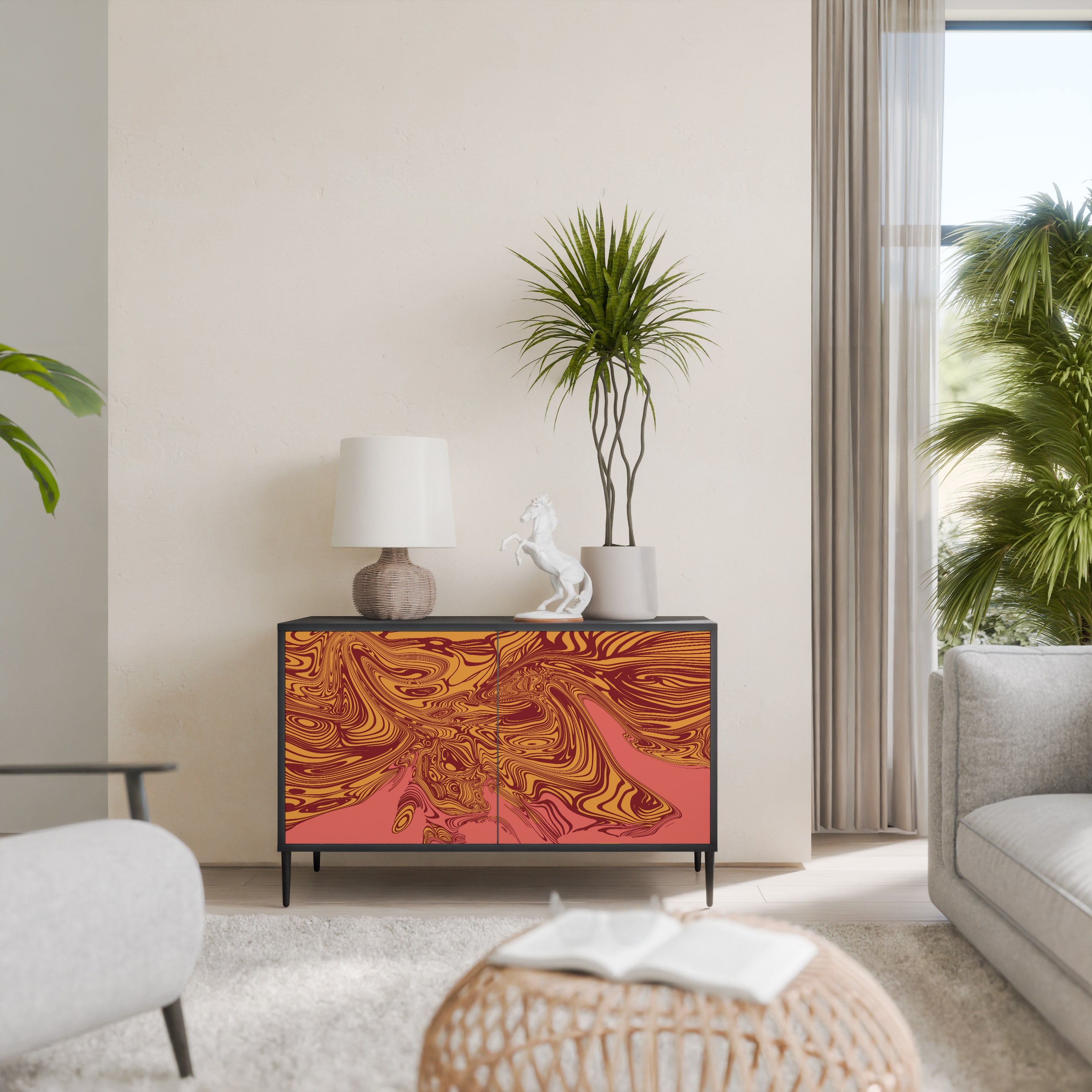 FLOATING THOUGHTS 2-Door Sideboard in Black Finish