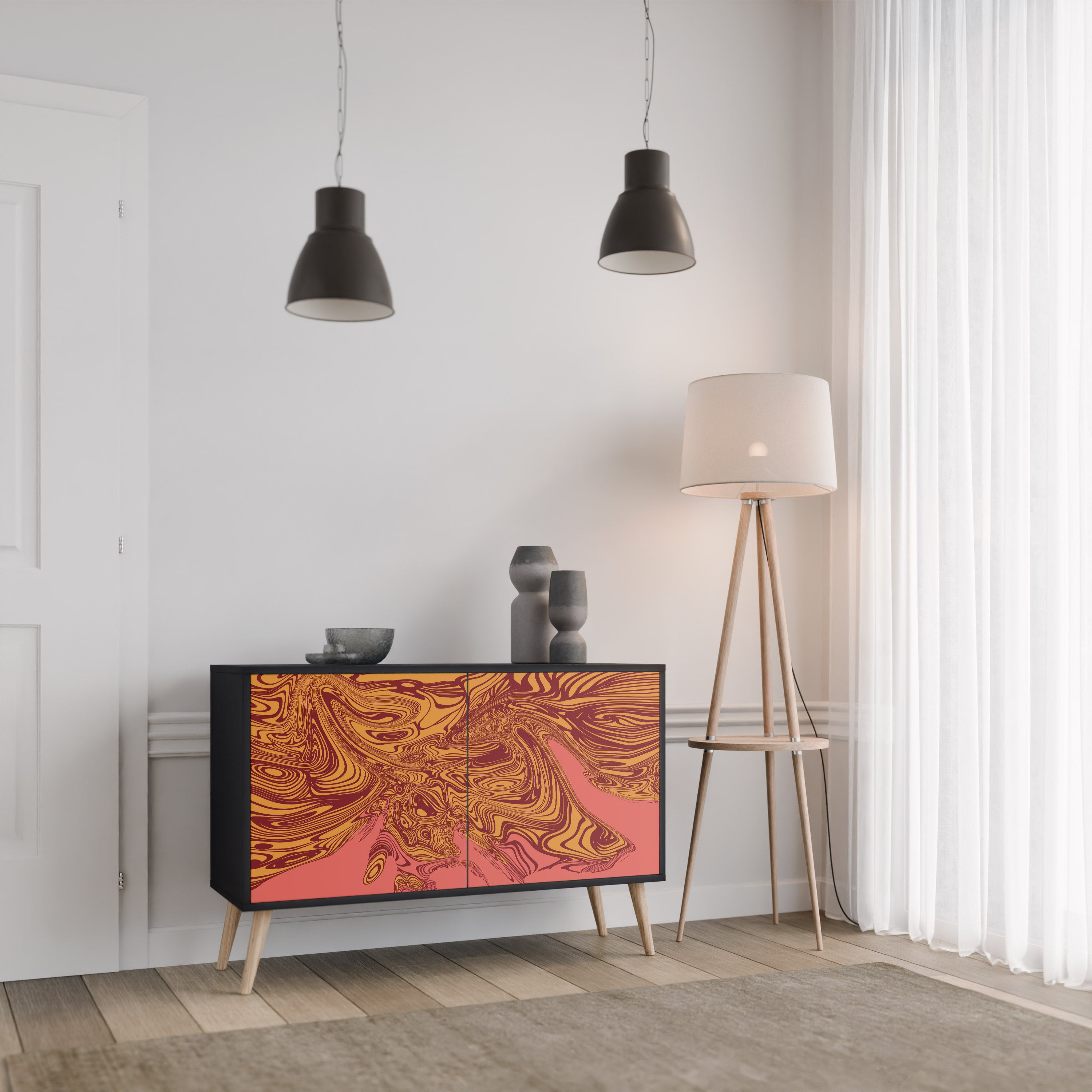 FLOATING THOUGHTS 2-Door Sideboard in Black Finish