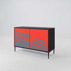 RISING GEOMETRY STARS 2-Door Sideboard in Black Finish