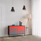 RISING GEOMETRY STARS 2-Door Sideboard in Black Finish