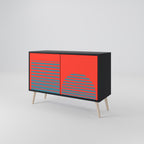 RISING GEOMETRY STARS 2-Door Sideboard in Black Finish