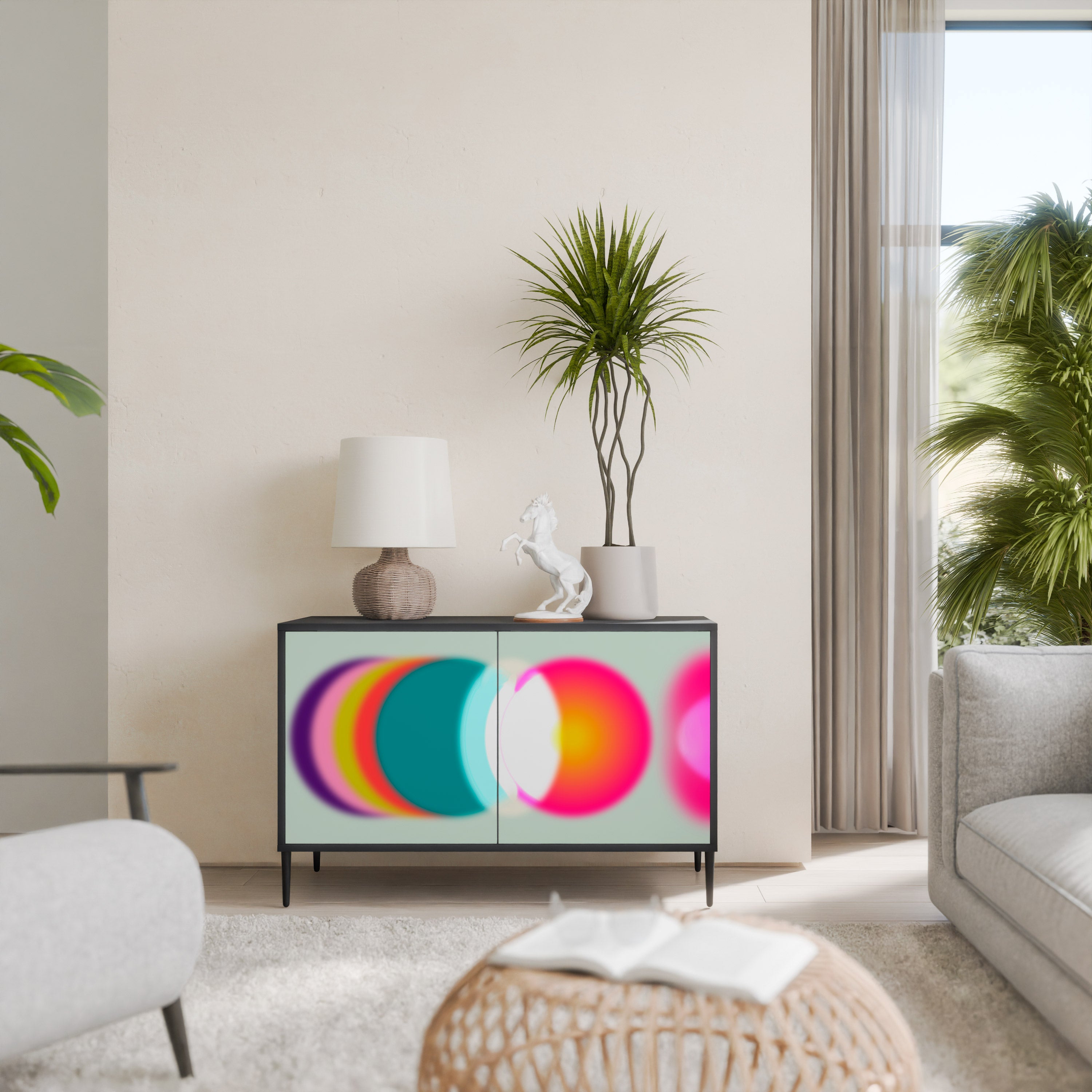 SYMPHONY OF COLORS 2-Door Sideboard in Black Finish