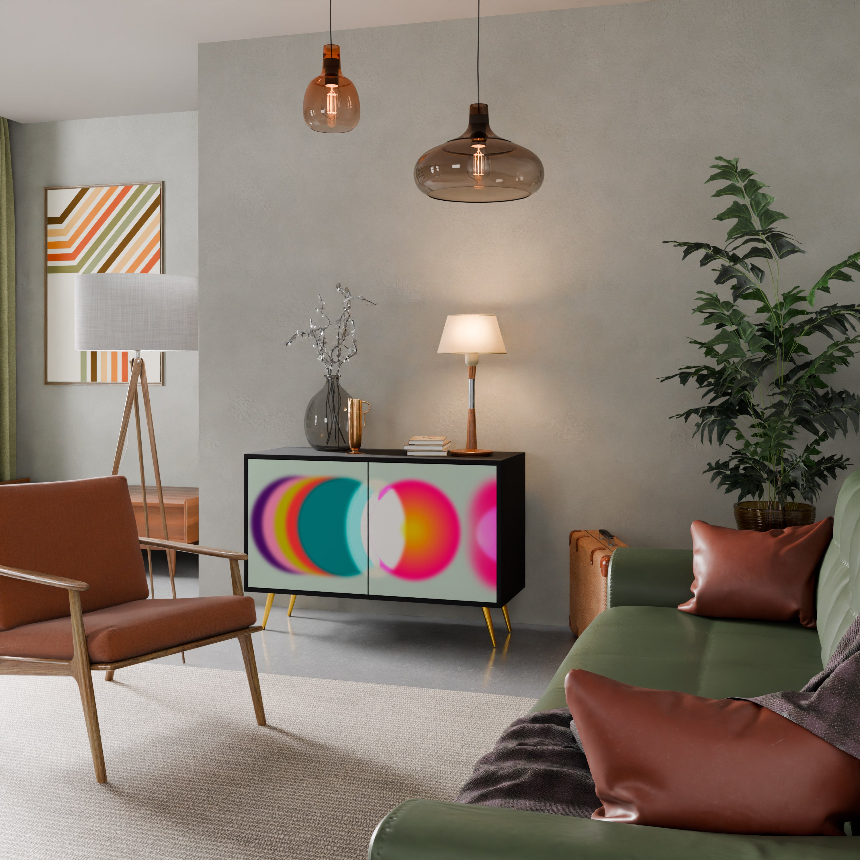 SYMPHONY OF COLORS 2-Door Sideboard in Black Finish