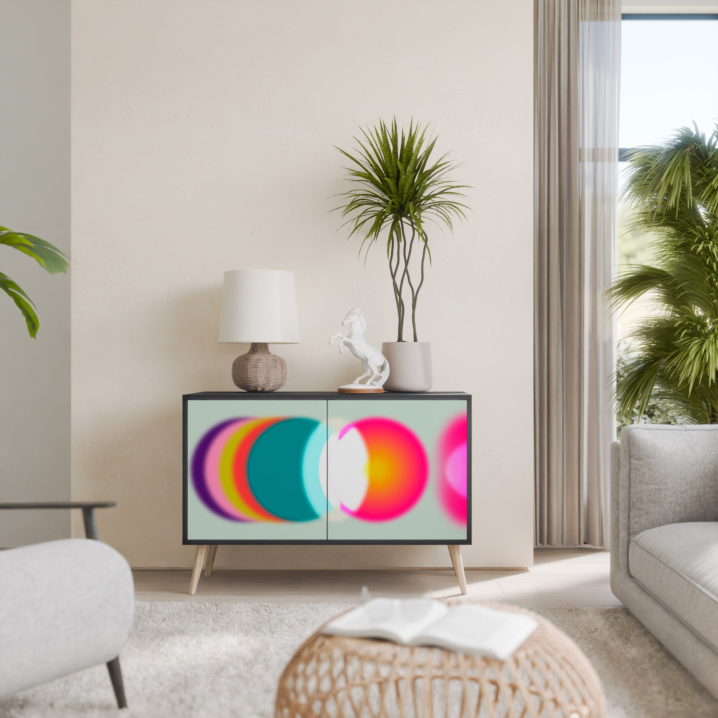 SYMPHONY OF COLORS 2-Door Sideboard in Black Finish