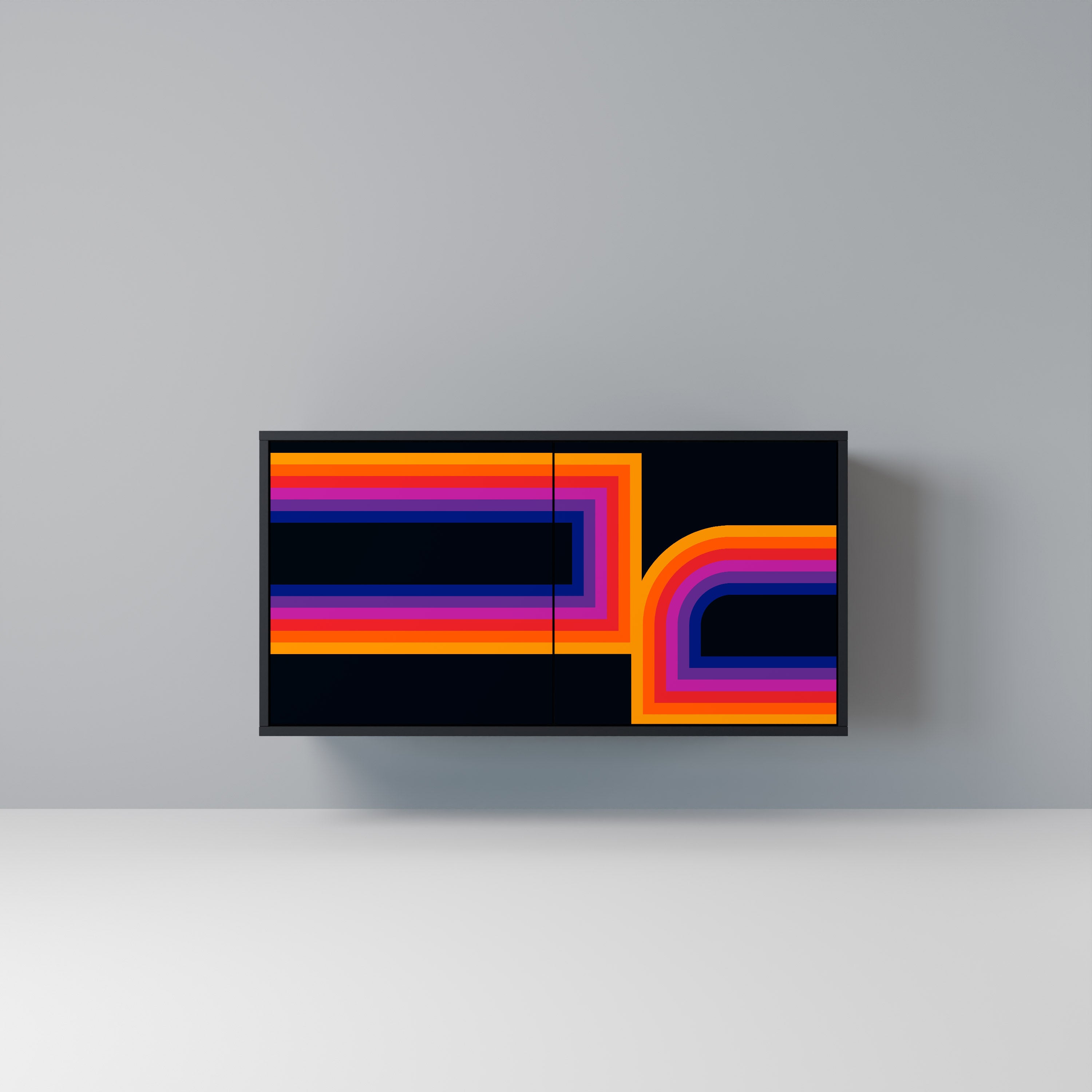 BLINDED BY THE LIGHTS 2-Door Sideboard in Black Finish