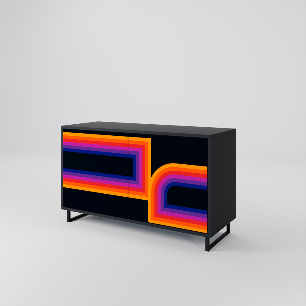 BLINDED BY THE LIGHTS 2-Door Sideboard in Black Finish