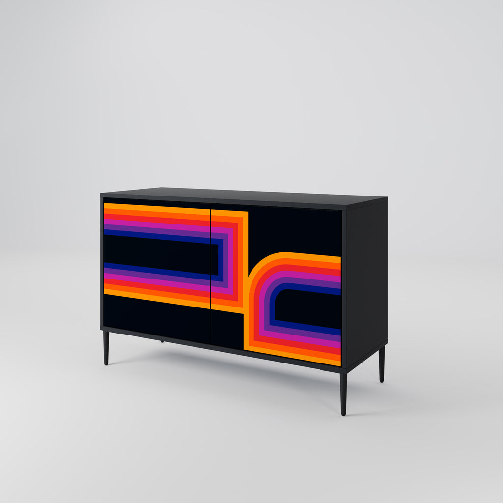 BLINDED BY THE LIGHTS 2-Door Sideboard in Black Finish