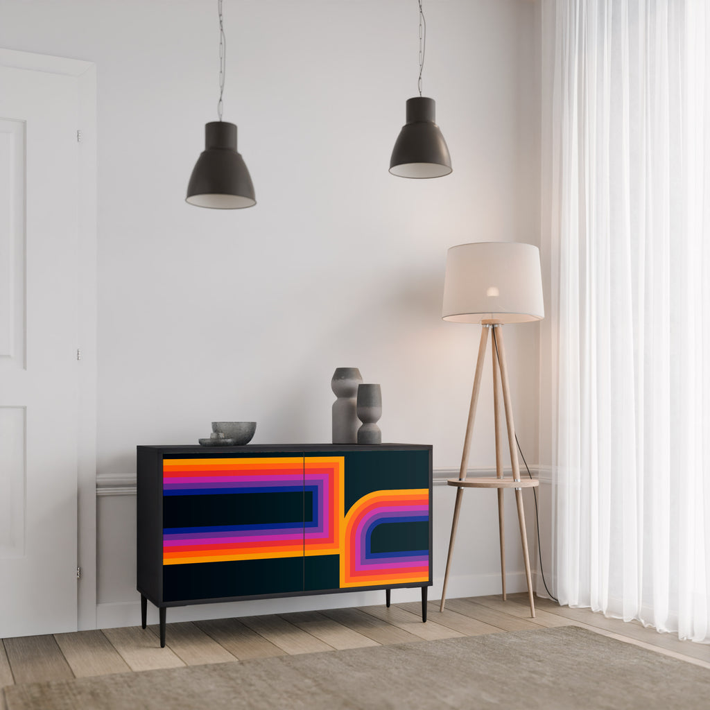 BLINDED BY THE LIGHTS 2-Door Sideboard in Black Finish
