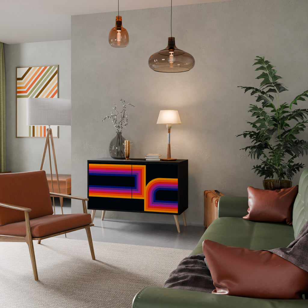 BLINDED BY THE LIGHTS 2-Door Sideboard in Black Finish