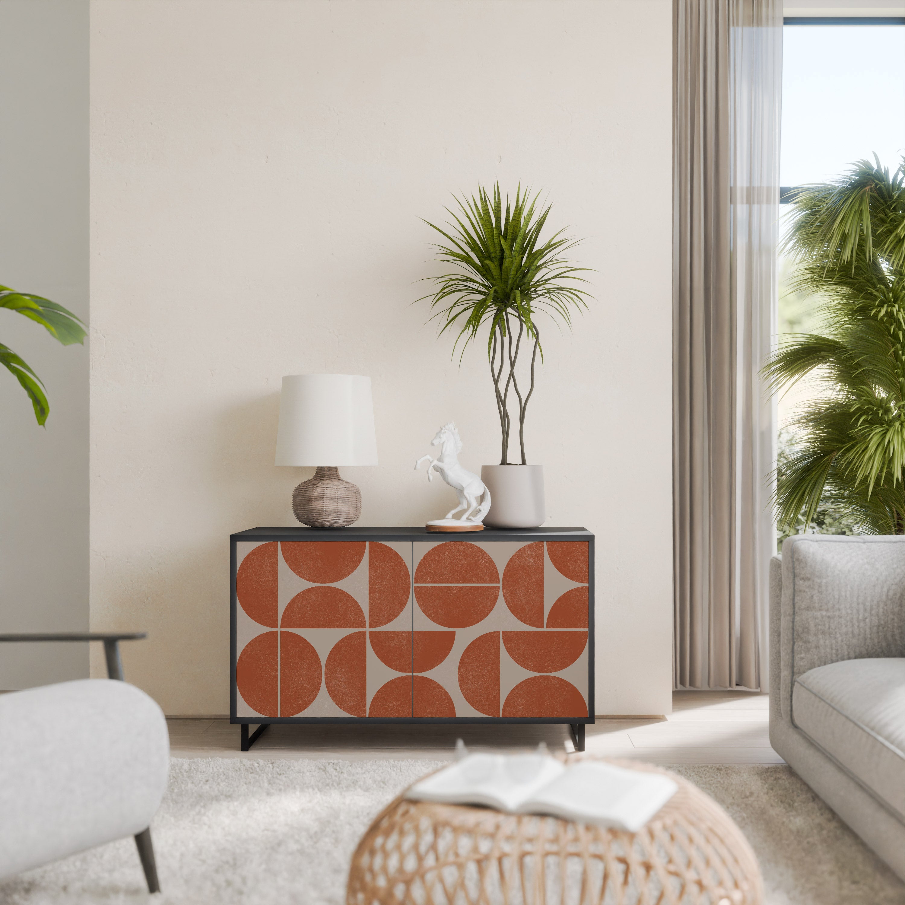 REPETITION COMPULSION 2-Door Sideboard in Black Finish