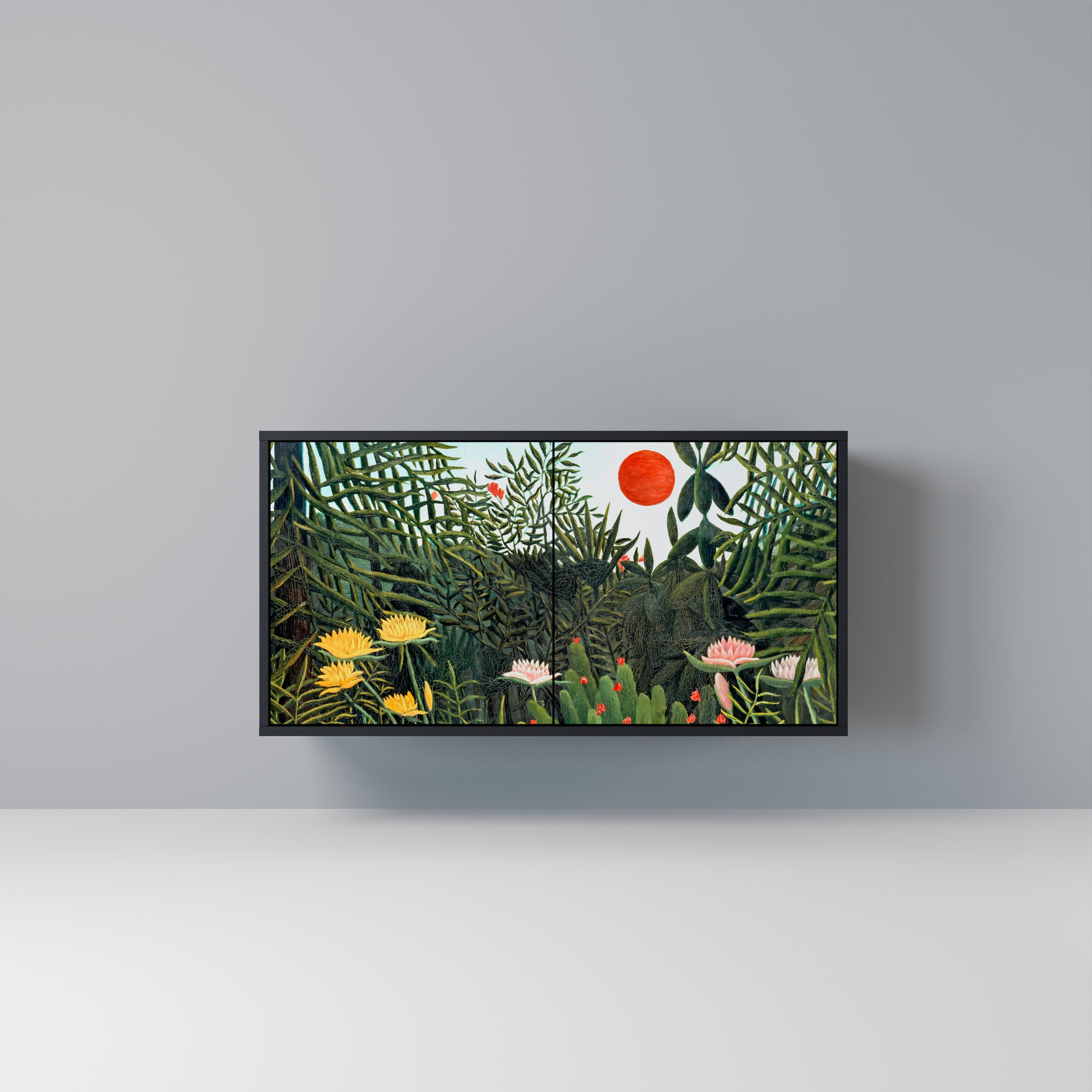 VIRGIN FOREST WITH SUNSET 2-Door Sideboard in Black Finish